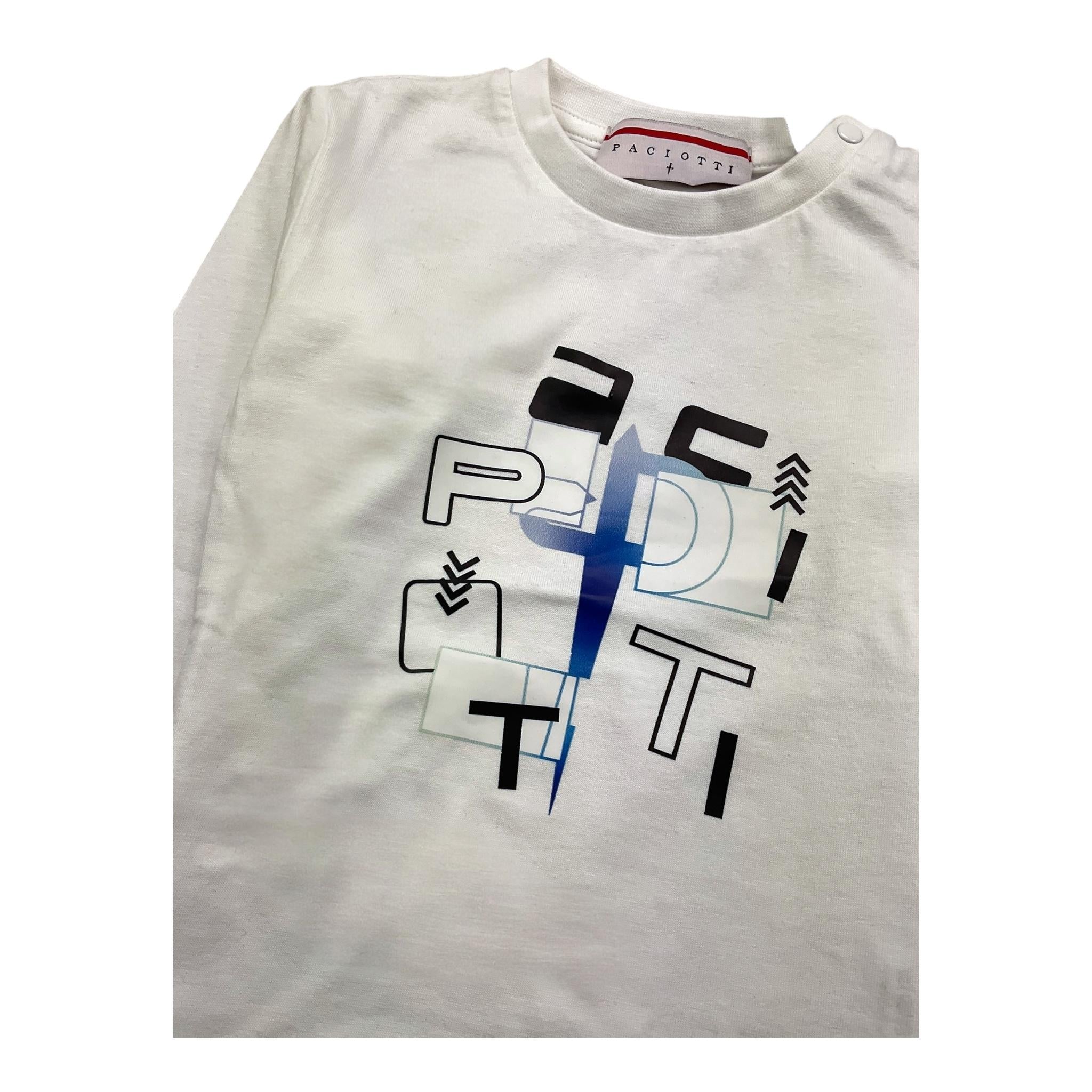CESARE PACIOTTI shirt girocollo tinta unita con stampa in contrasto Panna per Neonato TSP5315BX PANNA CESARE PACIOTTI