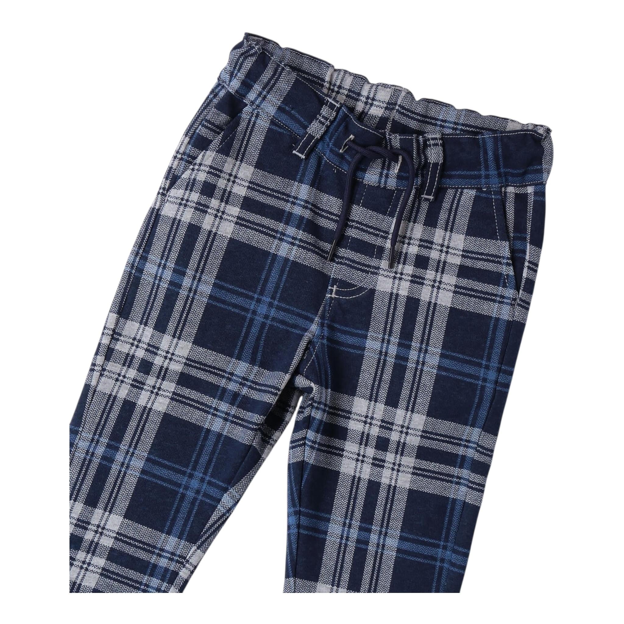 SARABANDA pantalone con elastico in vita fantasia scozzese Blu per Neonato 0A162N BLU SARABANDA