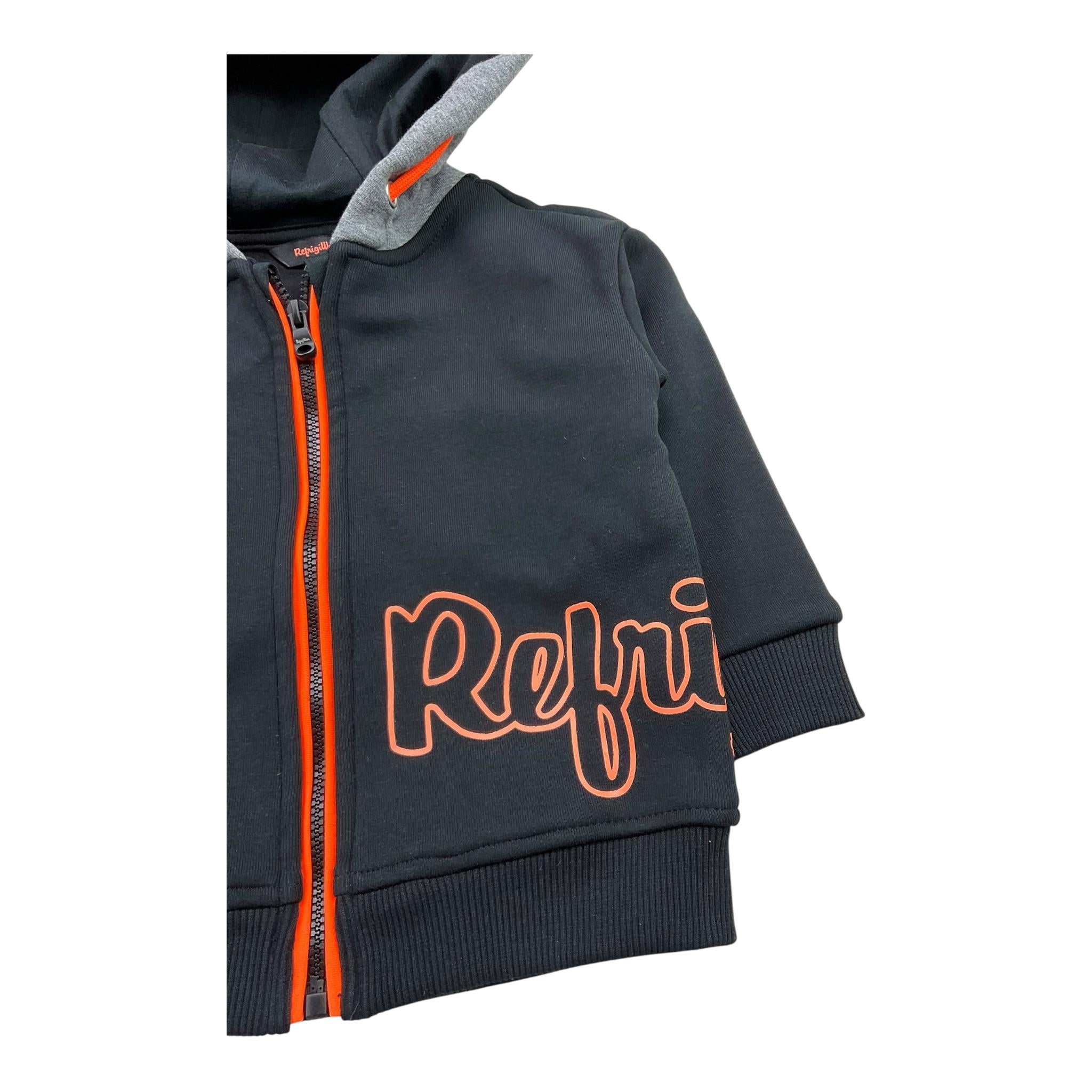 REFRIGIWEAR felpa con zip e cappuccio tinta unita Nero per Neonato RWN847 NERO REFRIGIWEAR
