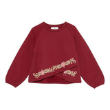 ETRO felpa girocollo tinta unita con stampa Bordeaux per Bambina GV4A20 BORDEAUX ETRO