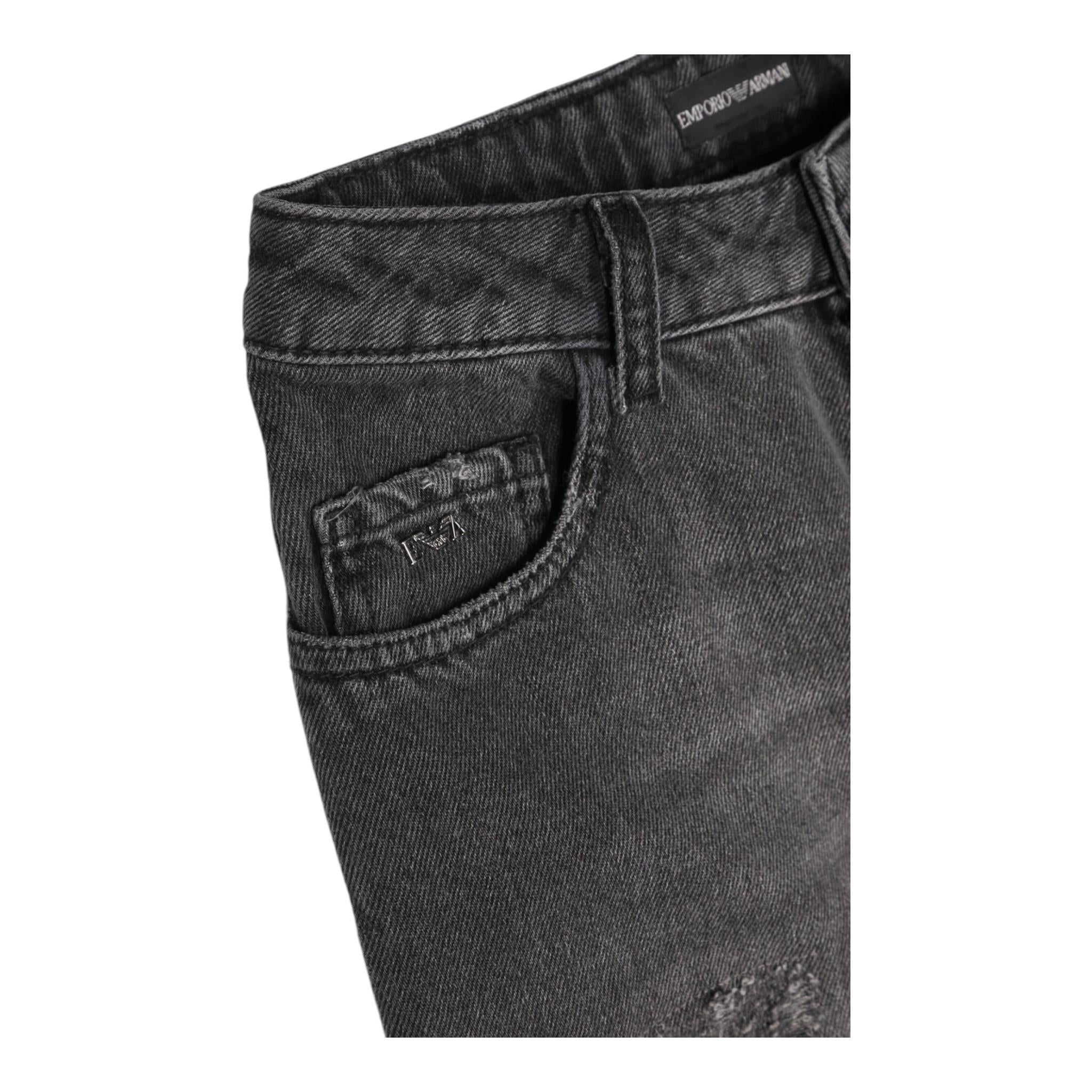 EMPORIO ARMANI jeans tinta unita con elastico in vita Nero per Bambino 6R4J79 NERO EMPORIO ARMANI