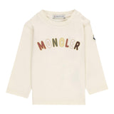MONCLER shirt tinta unita girocollo con stampa Panna per Bambina 8D00005J PANNA MONCLER
