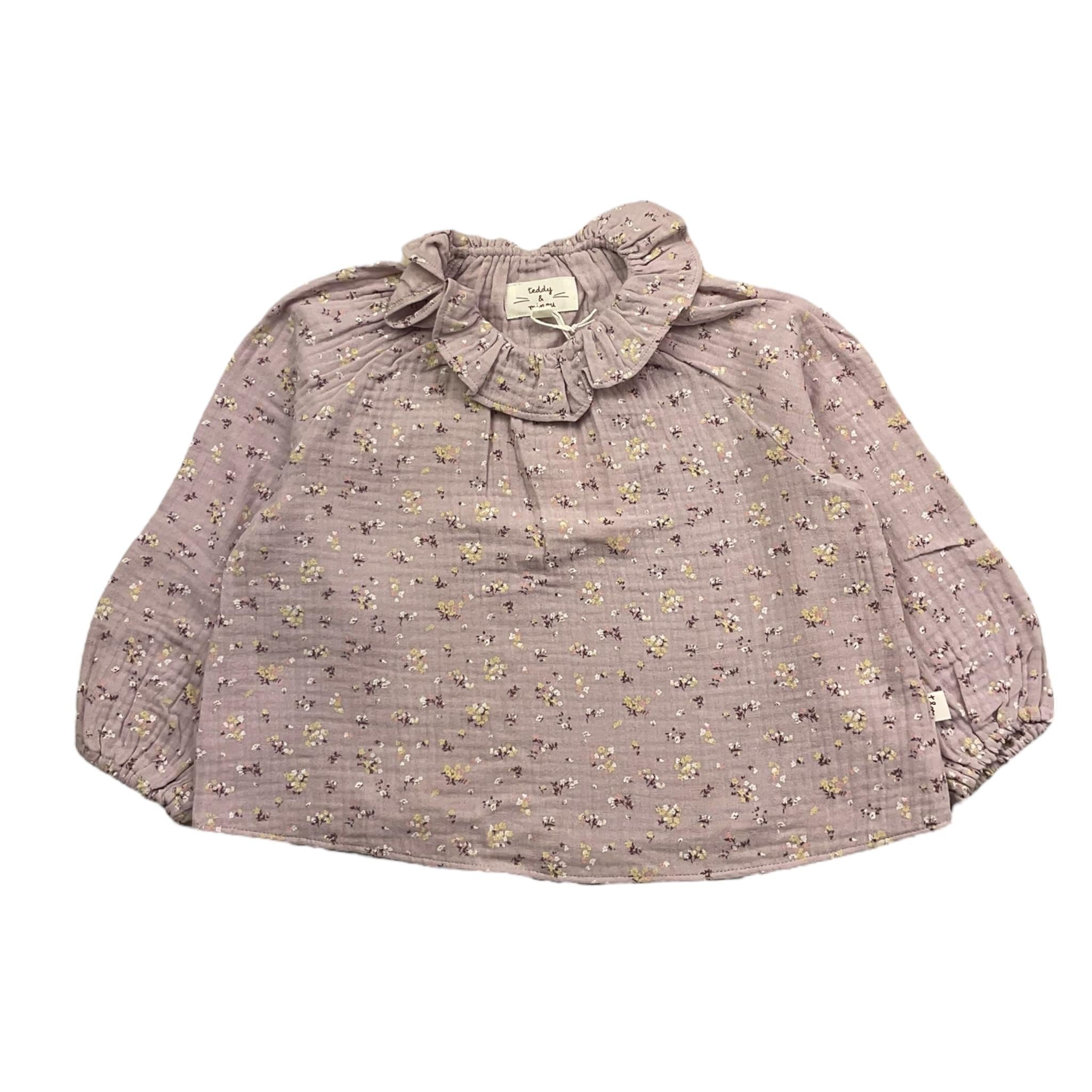 TEDDY E MINOU camicia manical unga tinta unita fantaisa floreale Rosa per Neonata I24CI004C4126X ROSA TEDDY E MINOU