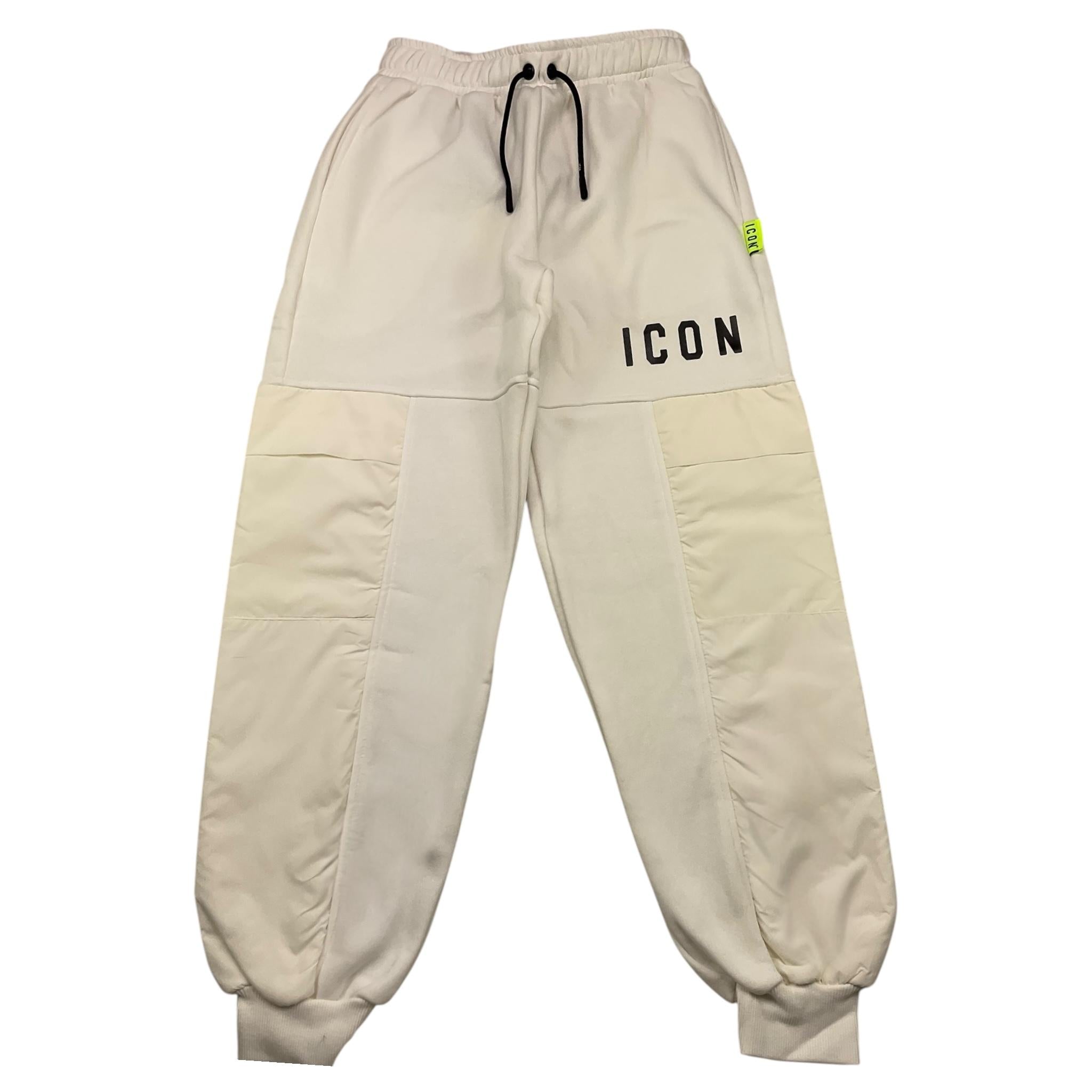 ICON pantalone tuta tinta unita con logo Bianco per Bambino IBSP00360XX BIANCO ICON