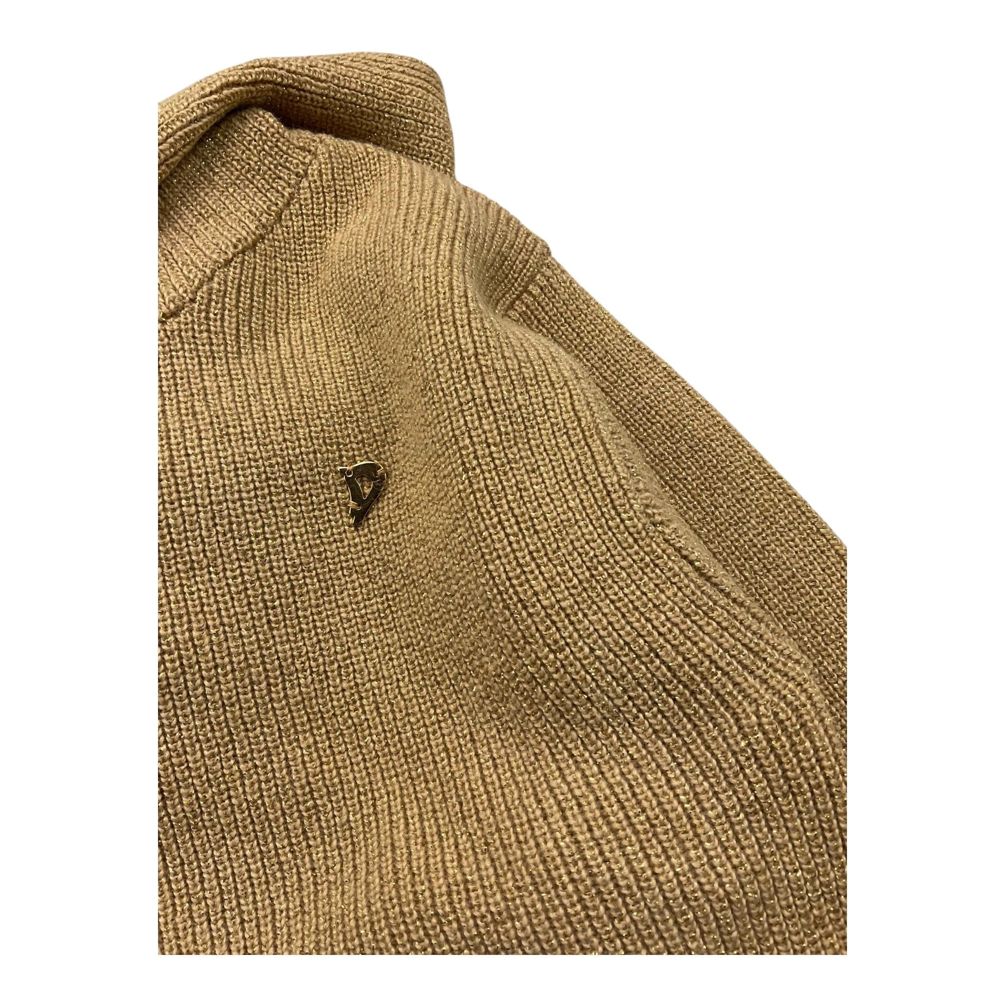 DONDUP felpa tinta unita in maglia con cappuccio Cammello per Bambina DFMA014 CAMMELLO DONDUP