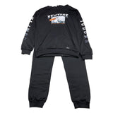 HASHSTAG FOR BOYS completo 2 pezzi felpa-pantalone tinta unita Nero per Bambino 3710 NERO HASHSTAG FOR BOYS
