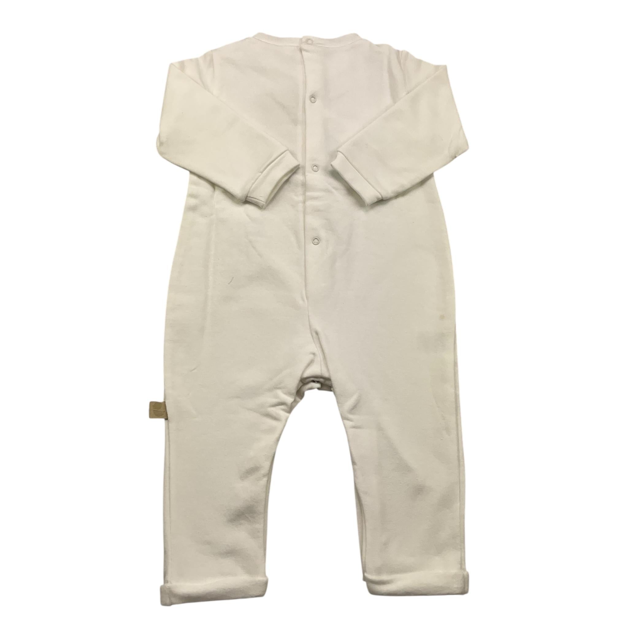 LALALU' tutina manica lunga in ciniglia con stampa in contrasto Bianco per Neonato TFL1N BIANCO LALALU'