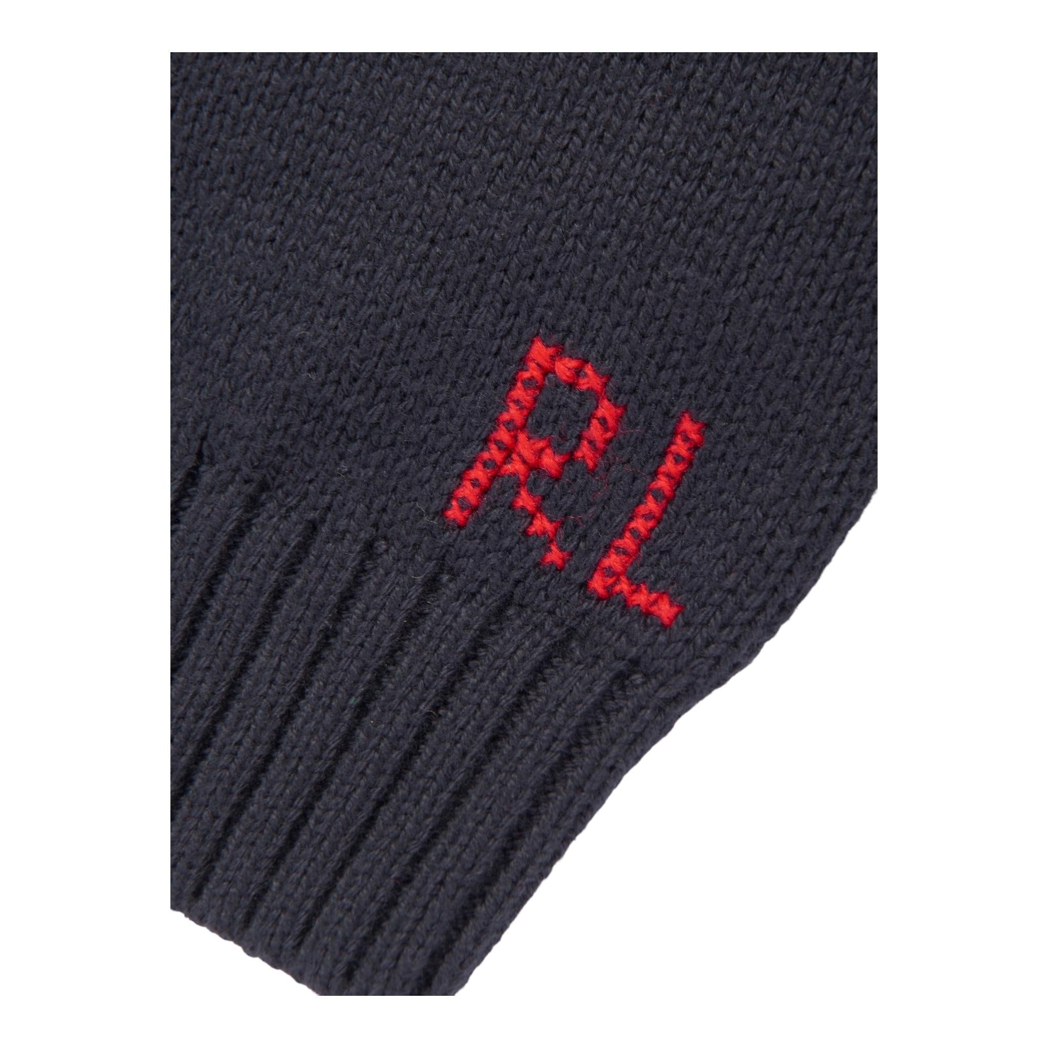 RALPH LAUREN maglia girocollo tinta unita con ricami Blu per Bambino 322951154001 BLU RALPH LAUREN