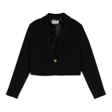 MOSCHINO giacca tinta unita con bottone in contrasto Nero per Bambina HAA00LX NERO MOSCHINO