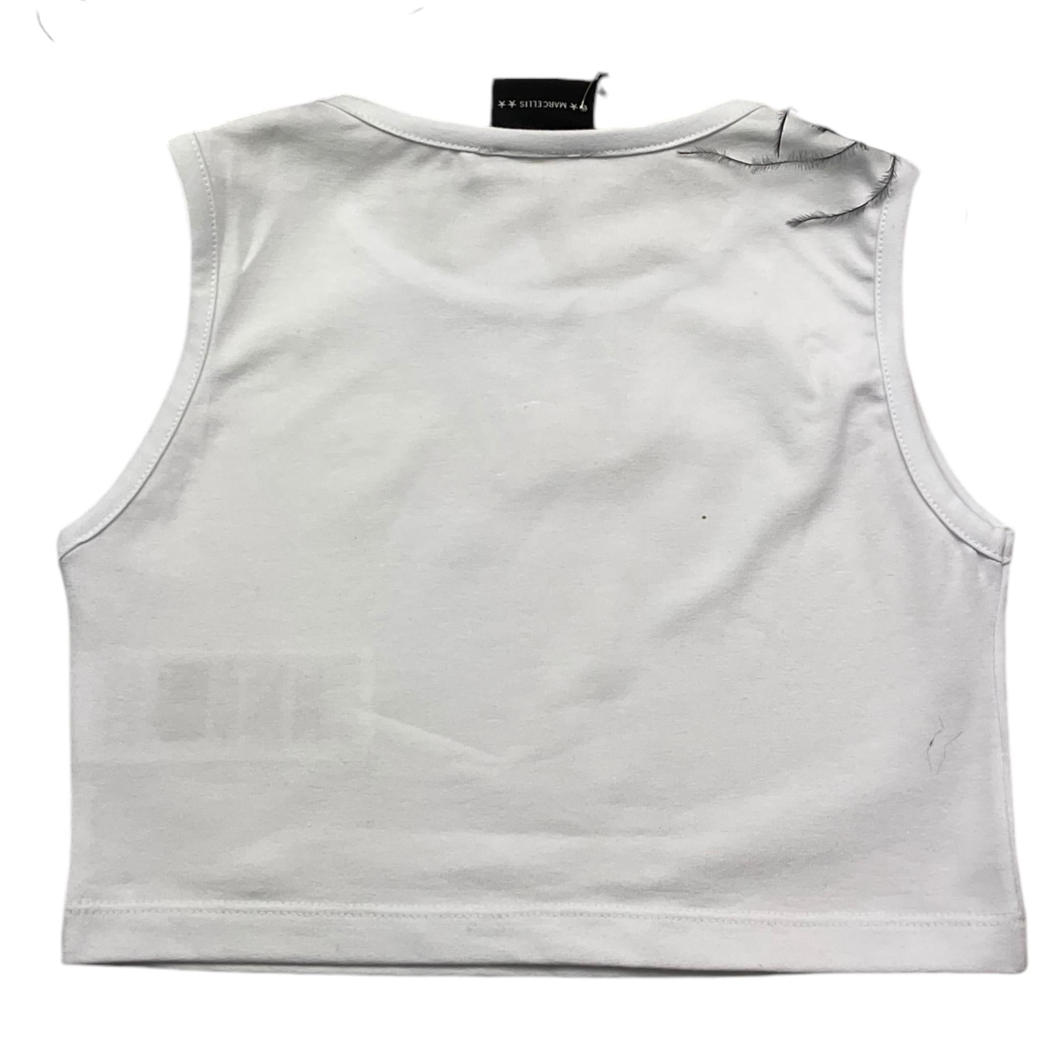 Marc Ellis Top Giromanica Tinta Unita Con Spille In Contrasto Bianco/Nero Per Bambina JMJTP16507 BIANCO/NERO MARC ELLIS