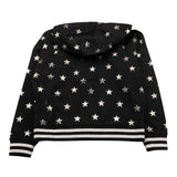 MONNALISA felpa cn zip e cappuccio tinta unita con stampe stelle Nero per Bambina 660802 NERO MONNALISA