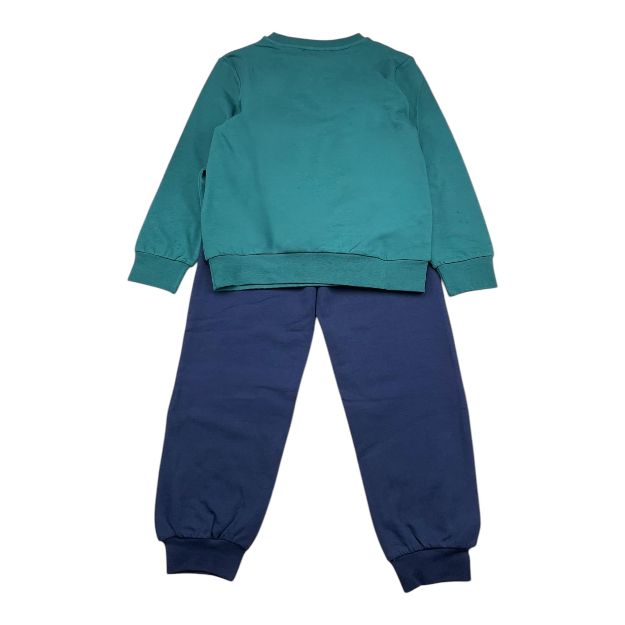 ICEBERG completo tuta 2pz bicolore felpa-pantalone Verde/blu per Bambino CFICE5300NB VERDE/BLU ICEBERG