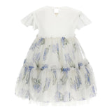 MONNALISA abito tinta unita con fantasia fiori Bianco per Bambina 11B908 BIANCO MONNALISA