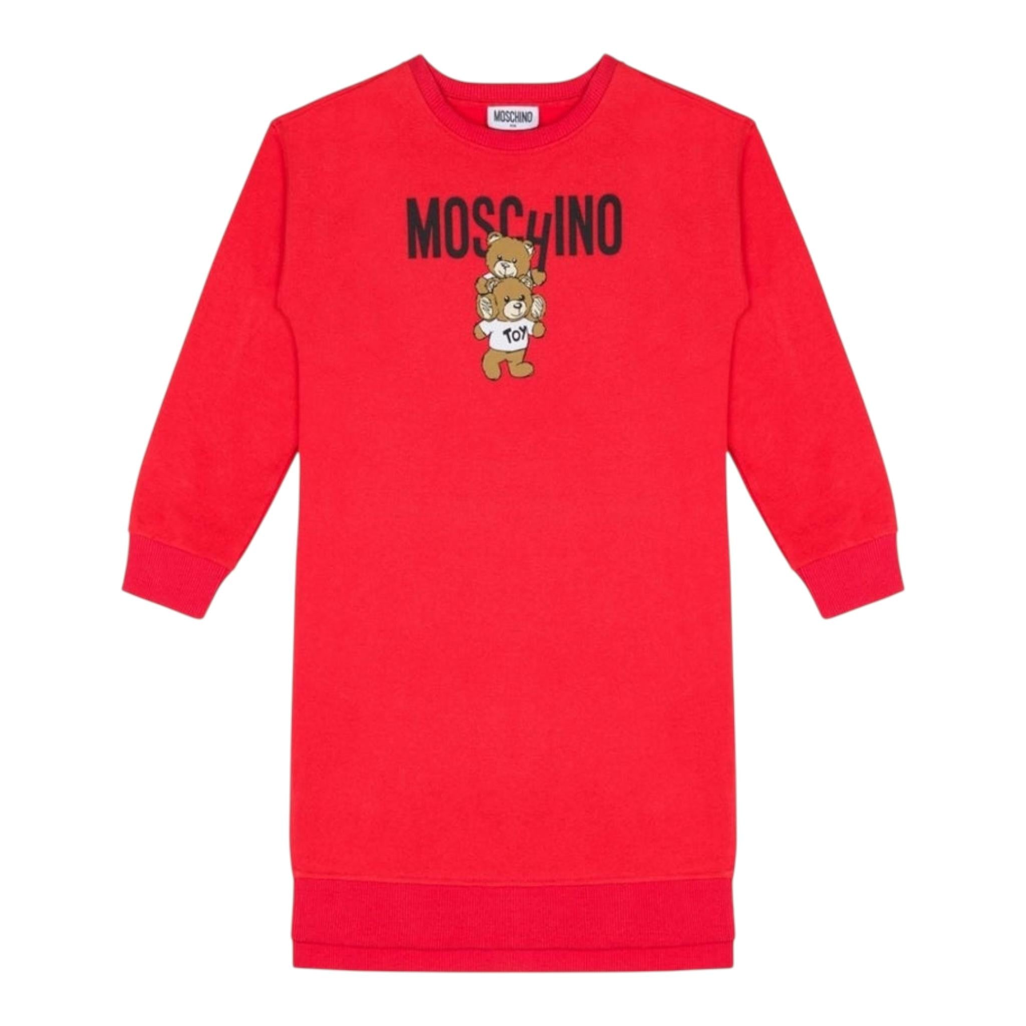 MOSCHINO abito modello felpa tinta unita con stampa Rosso per Bambina HFV0FE ROSSO MOSCHINO