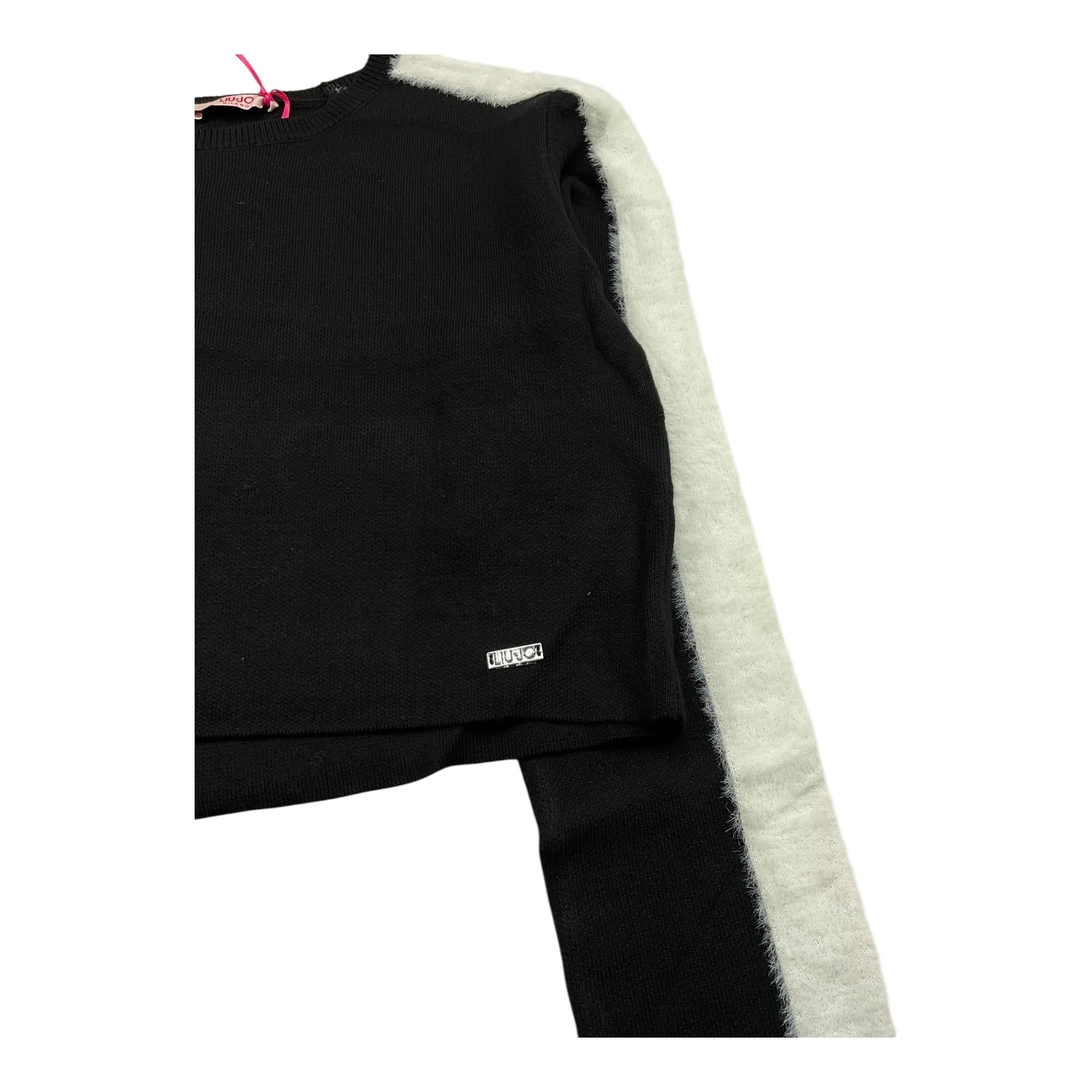 LIU JO maglia gircollo tinta unita cn profili maniche in contrasto Nero per Bambina GF4135MXX NERO LIU JO