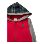 TRUSSARDI felpa con zip e cappuccio tinta unita con maniche in contrasto Rosso per Neonato TIA25049FE ROSSO TRUSSARDI