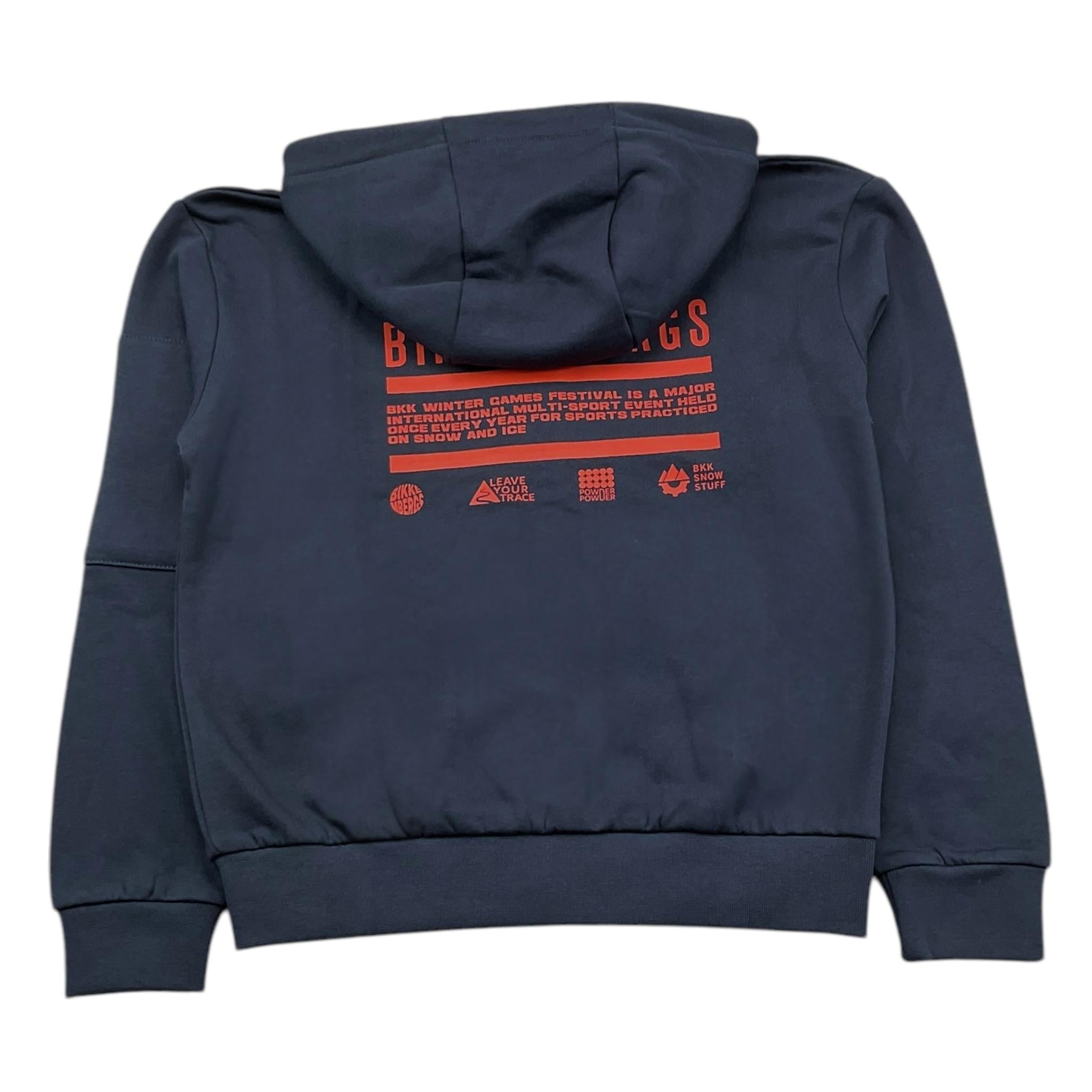BiKKEMBERGS felpa con zip e cappucci tinta unita con stampa Blu per Bambino BK2696 BLU BiKKEMBERGS