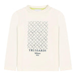 TRUSSARDI shirt girocollo tinta unita con stampa Bianco per Neonato TIA24O25TS BIANCO TRUSSARDI