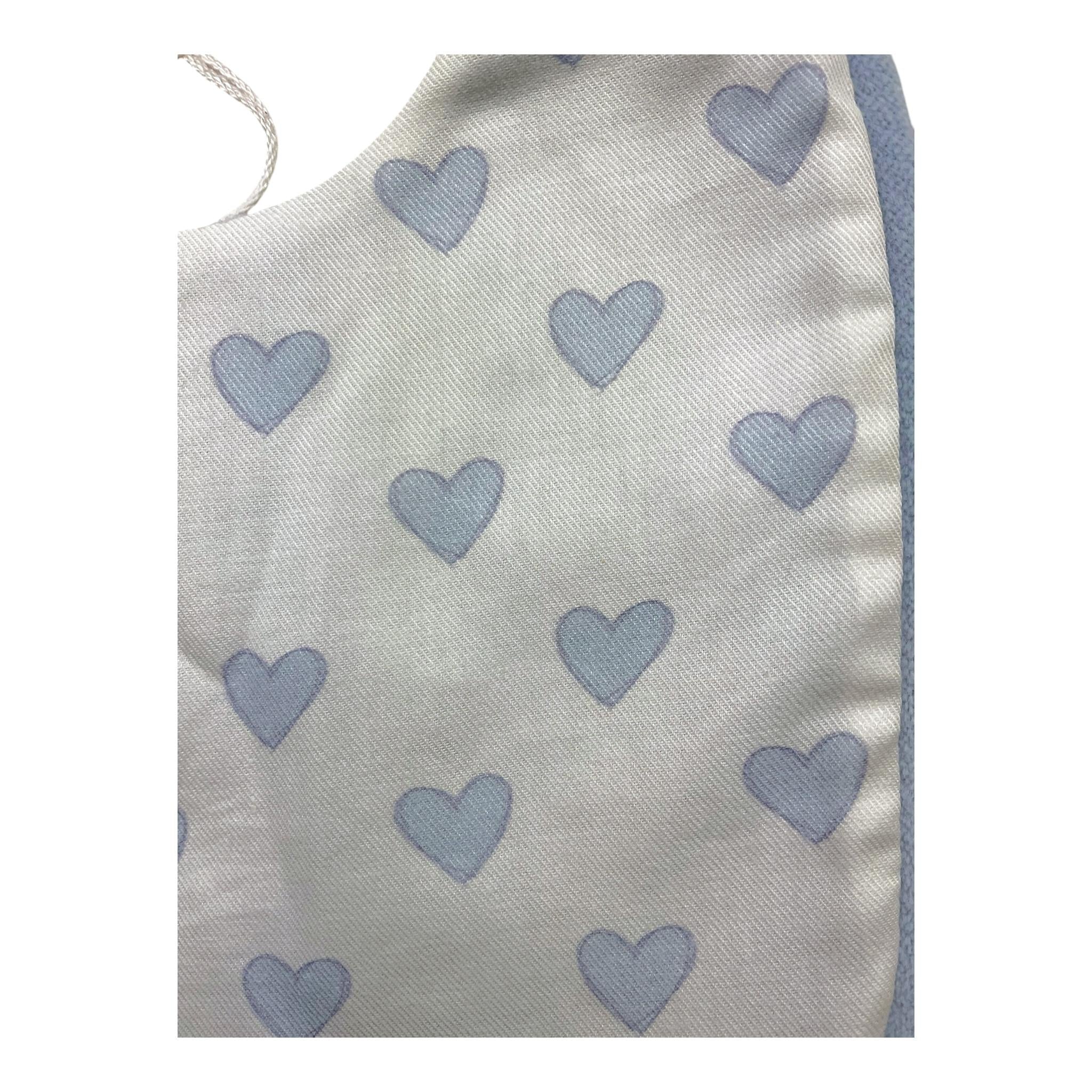 LA STUPENDERIA bavetta tinta unita con fantasia cuori Bianco/azzurro per Neonata TBBV20 BIANCO/AZZURRO LA STUPENDERIA