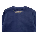 TRUSSARDI felpa chiusa girocollo tinta unita con stampa in contrasto Blu per Neonato TIA25094FE BLU TRUSSARDI