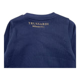 TRUSSARDI felpa chiusa girocollo tinta unita con stampa in contrasto Blu per Neonato TIA25094FE BLU TRUSSARDI