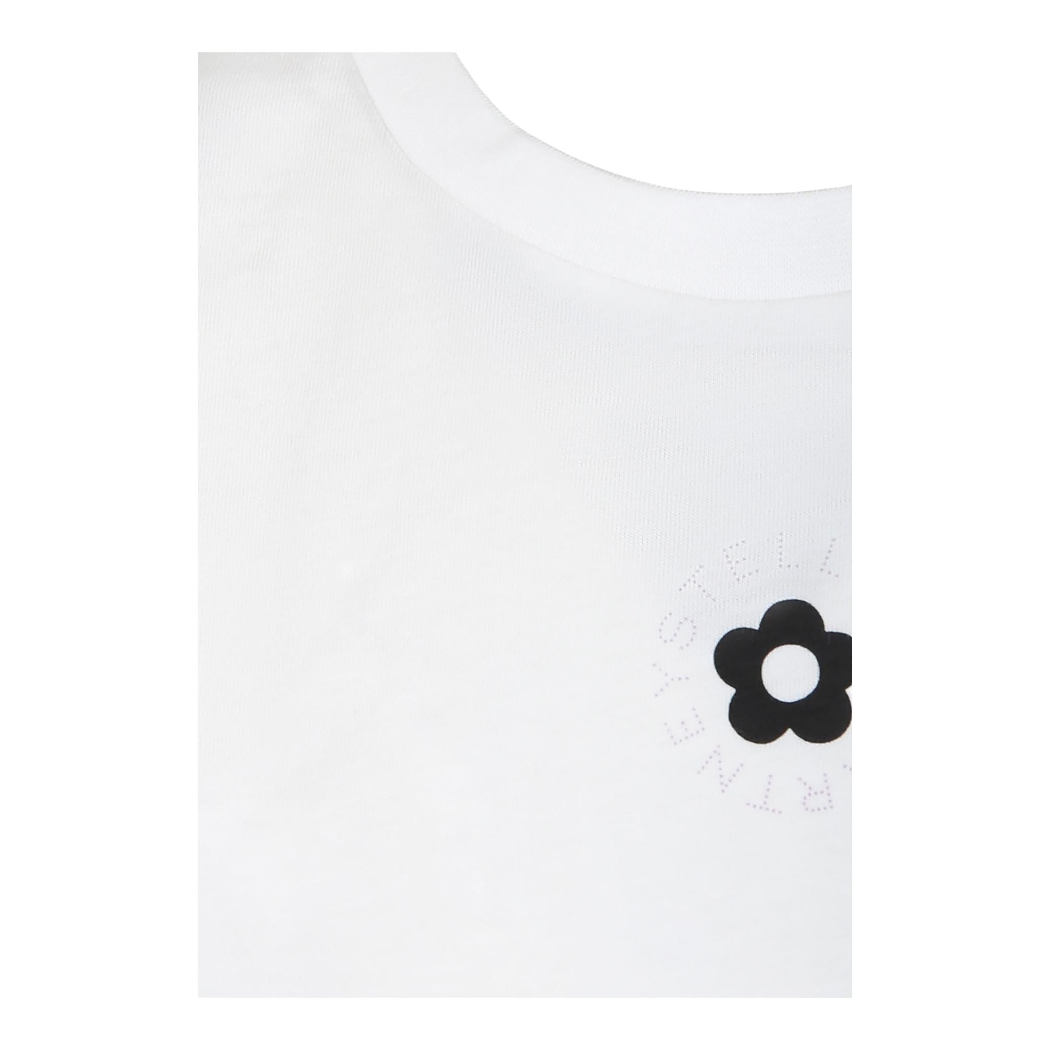 STELLA McCARTNEY t-shirt girocollo tinta unita con stampa in contrasto Bianco per Bambina TV8C41 BIANCO STELLA McCARTNEY