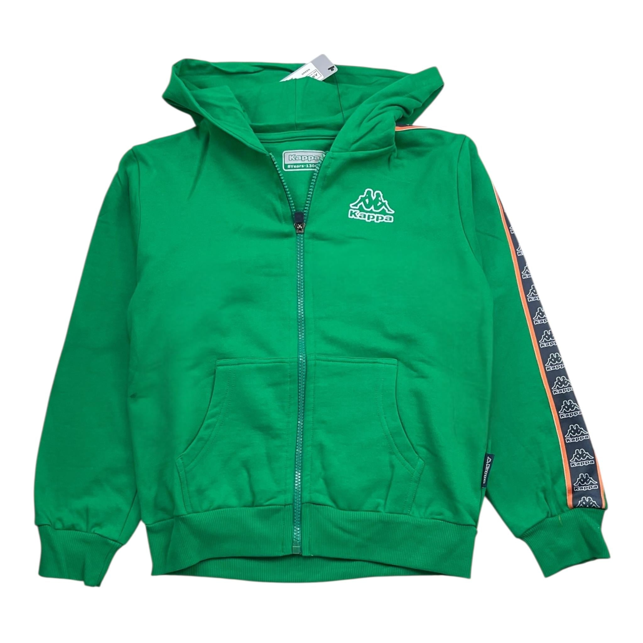 KAPPA felpa tinta unita con zip e cappuccio Verde per Bambino 371X4ZW VERDE KAPPA