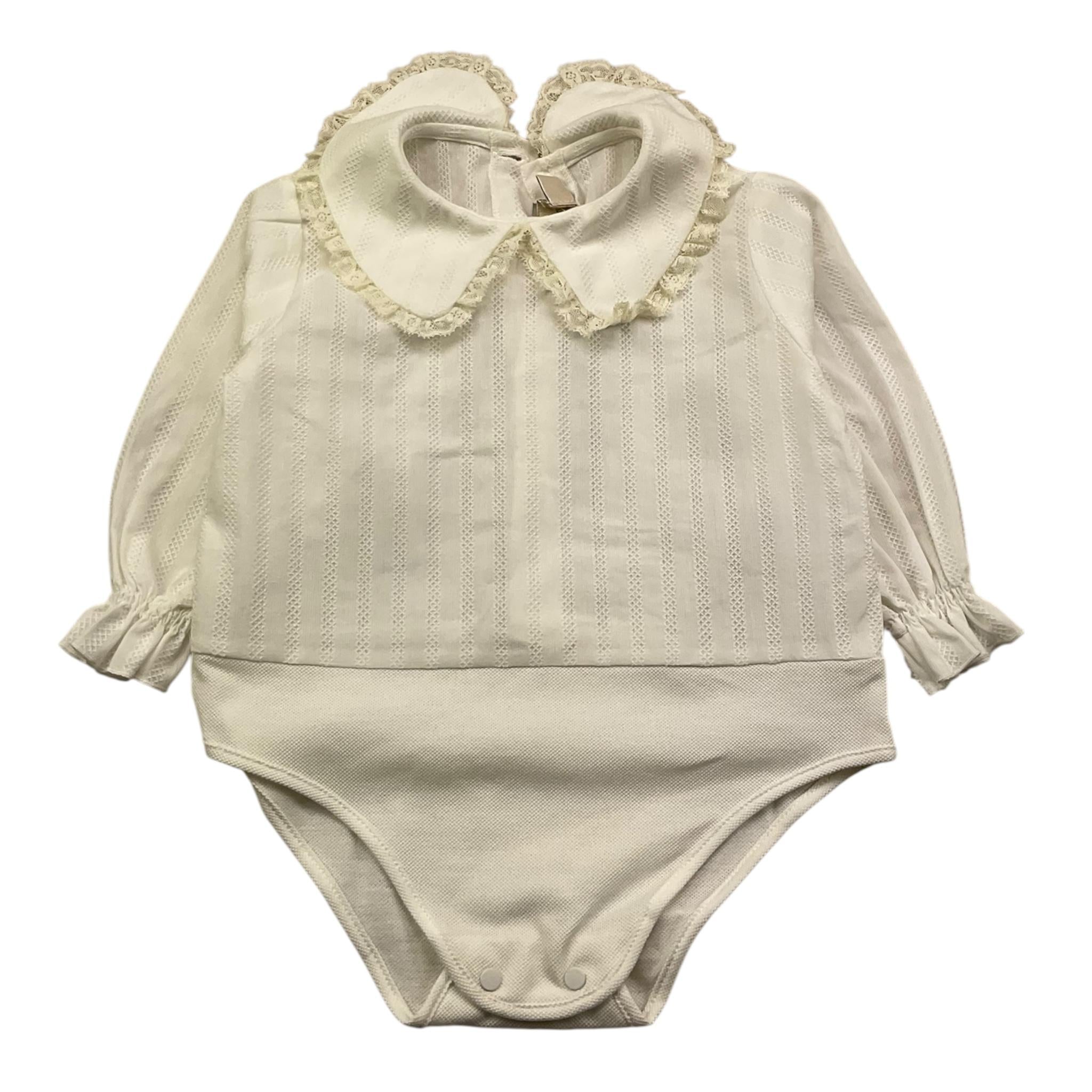 LA STUPENDERIA camicia manica lunga tinta unita Bianco per Neonata TBBD58 BIANCO LA STUPENDERIA