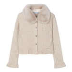 MAYORAL cardigan tinta unita con colletto rimovibile Beige per Bambina 4362XX BEIGE MAYORAL