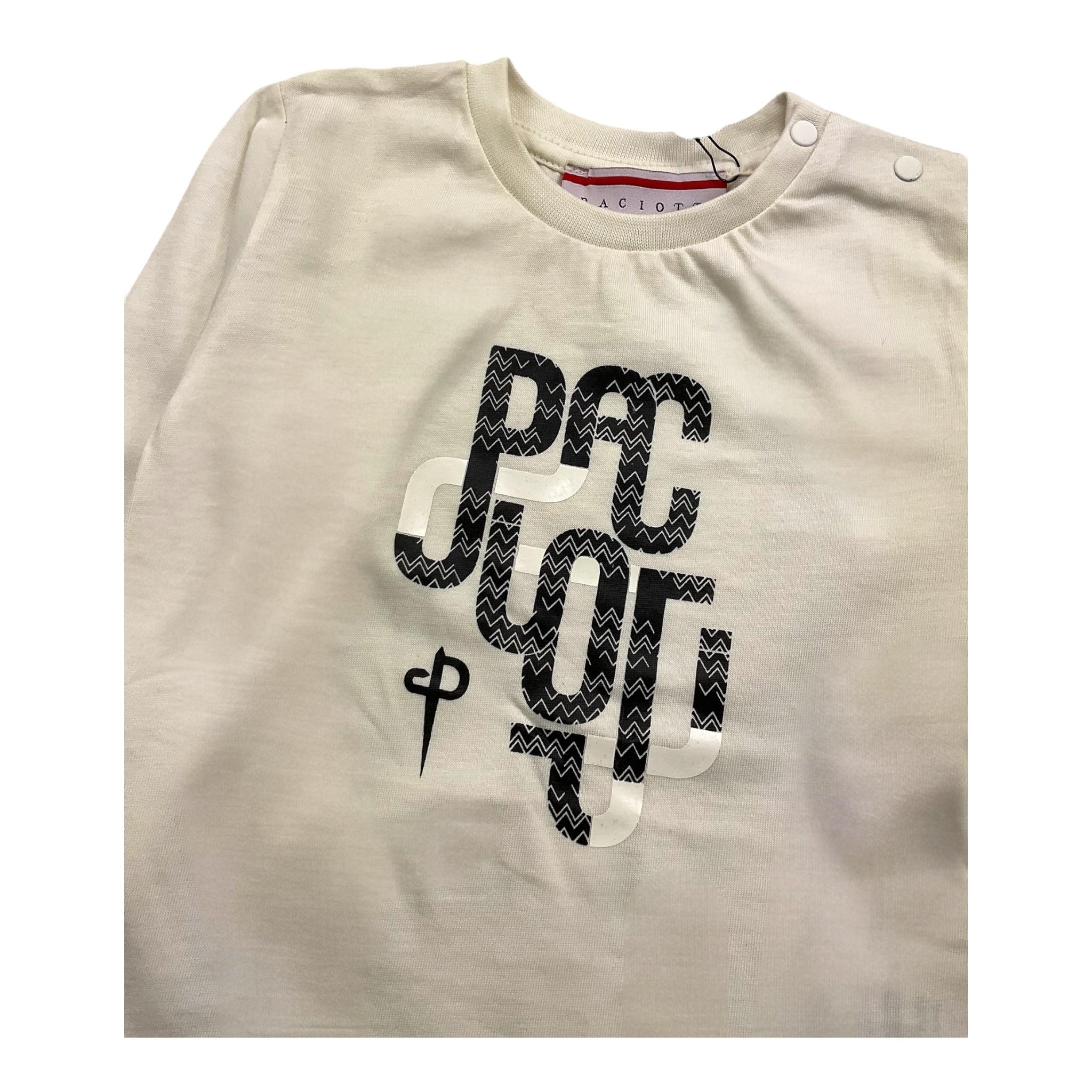 CESARE PACIOTTI shirt girocollo tinta unita con stampa Panna per Neonato TSP5352BXX PANNA CESARE PACIOTTI