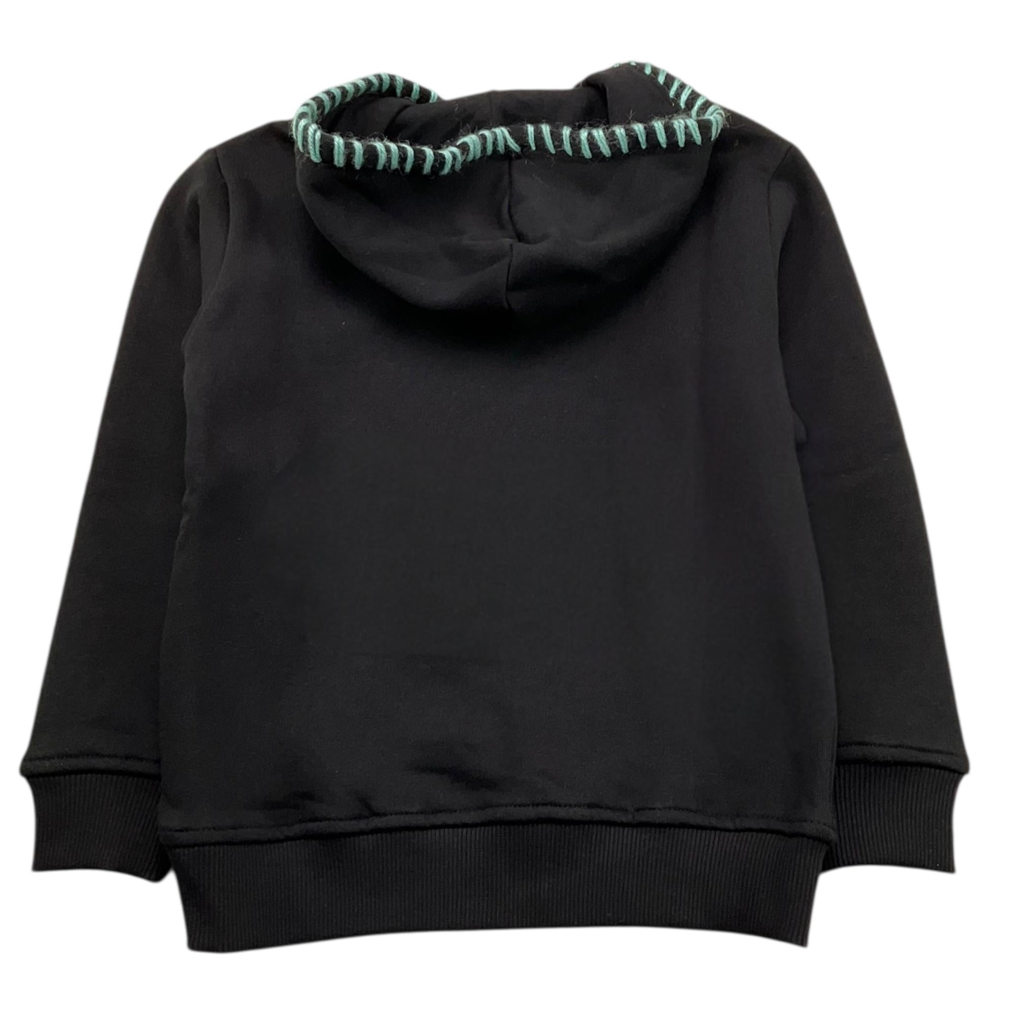 DANIELE ALESSANDRINI felpa chiusa con cappuccio tinta unita con logo Nero per Bambino 1231F0009 NERO DANIELE ALESSANDRINI