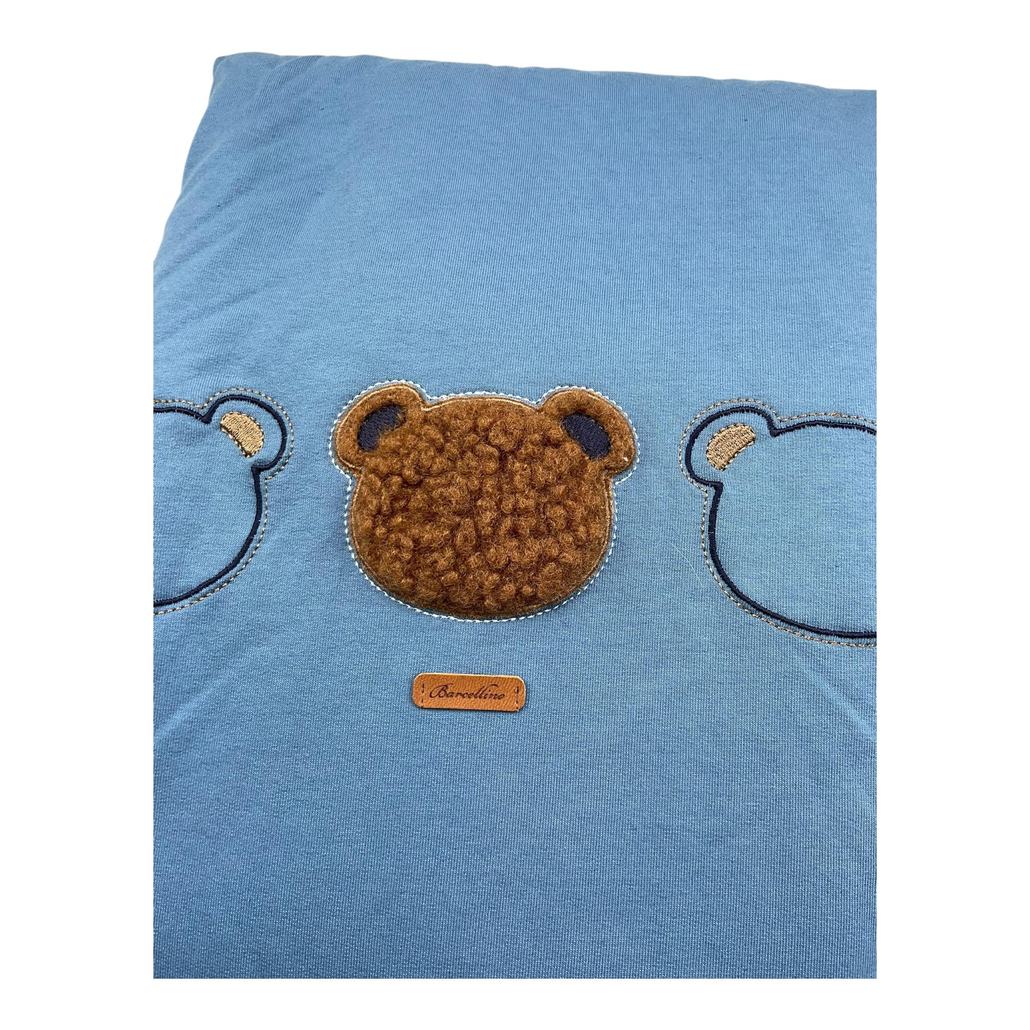 BARCELLINO coperta bicolore cn ricami Blu/marrone per Neonato 105417 BLU/MARRONE BARCELLINO