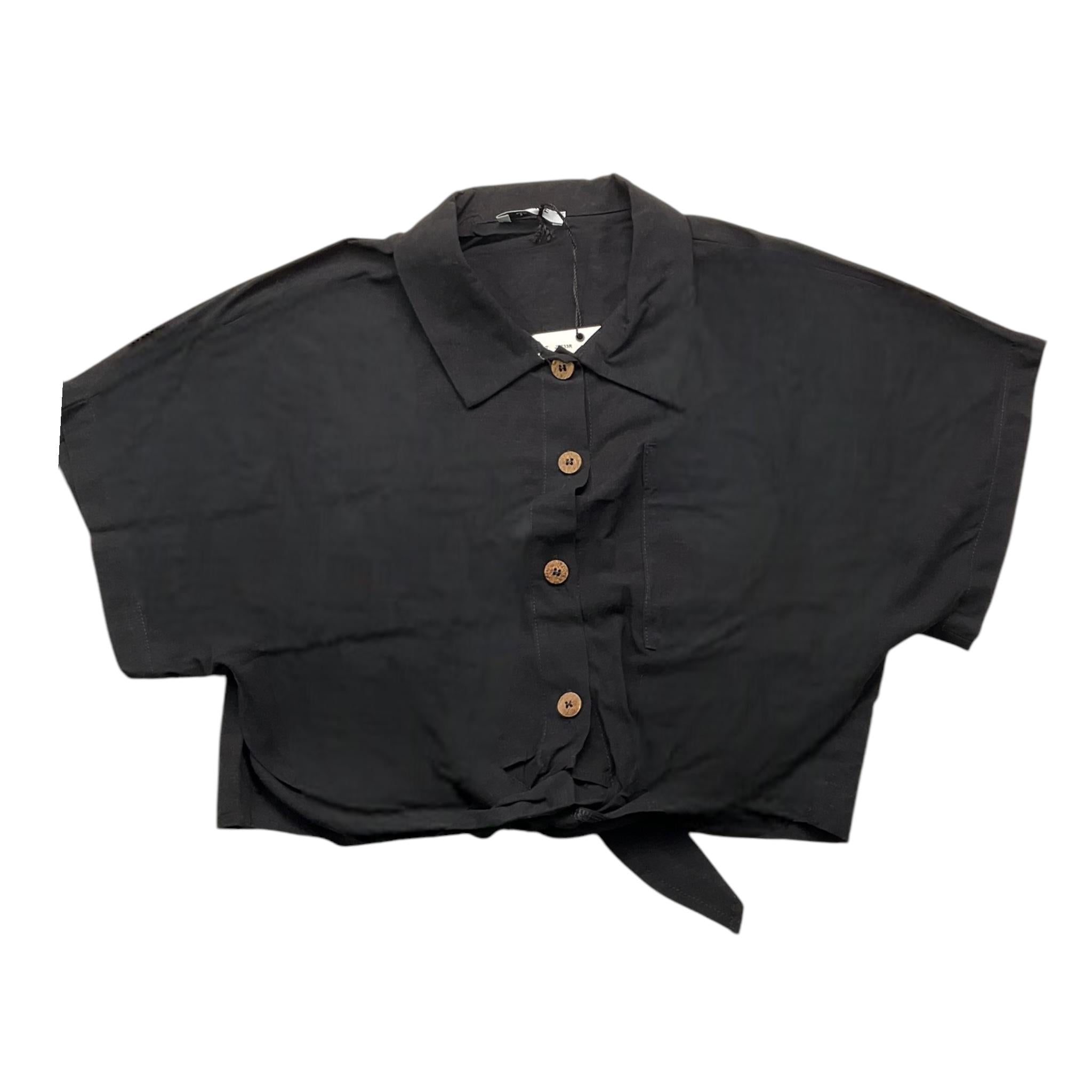 Janice Camicia Mezza Manica Tinta Unita Nero Per Bambina JN533R NERO JANICE