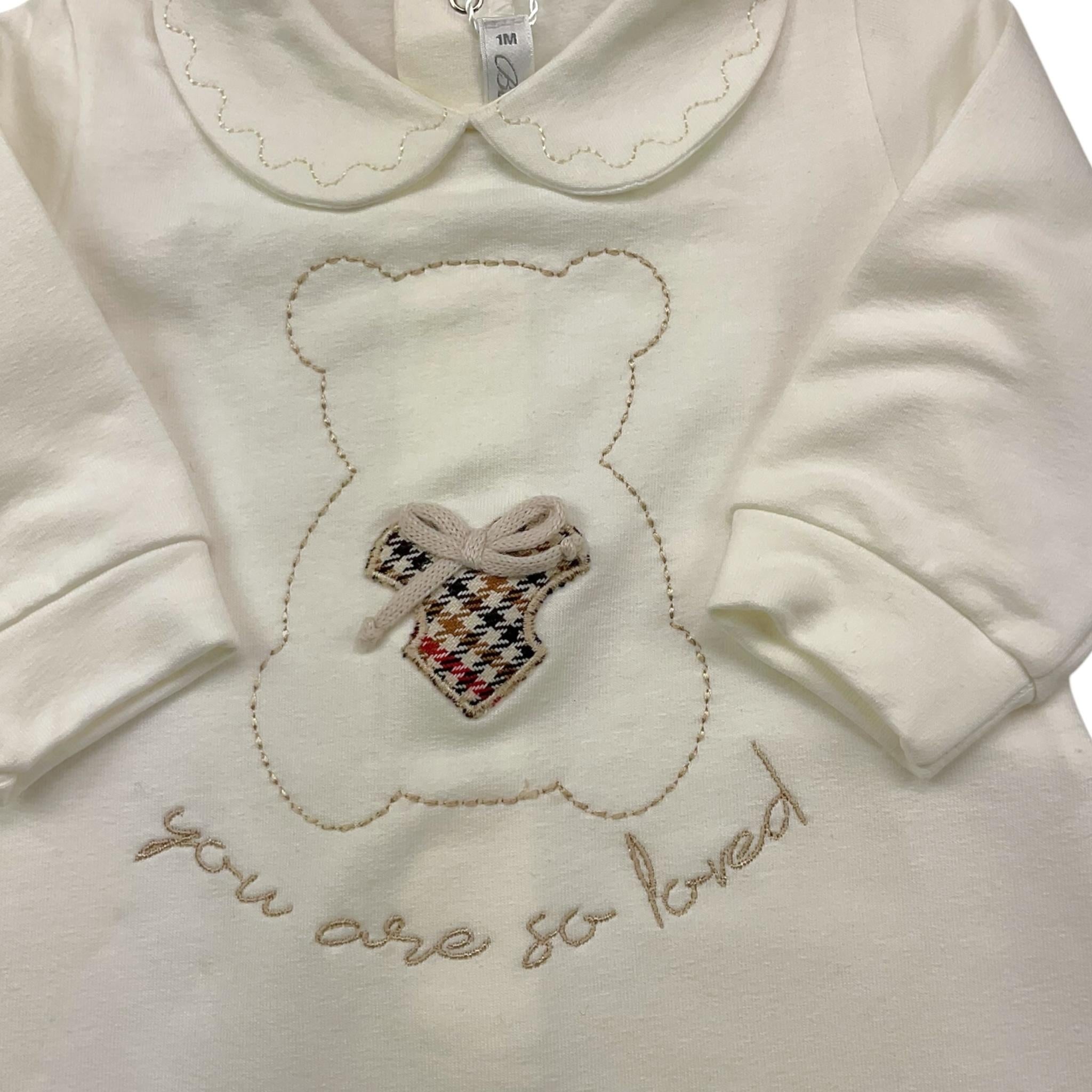 BARCELLINO tutina tinta unita con stampa Bianco per Neonata 115701 BIANCO BARCELLINO