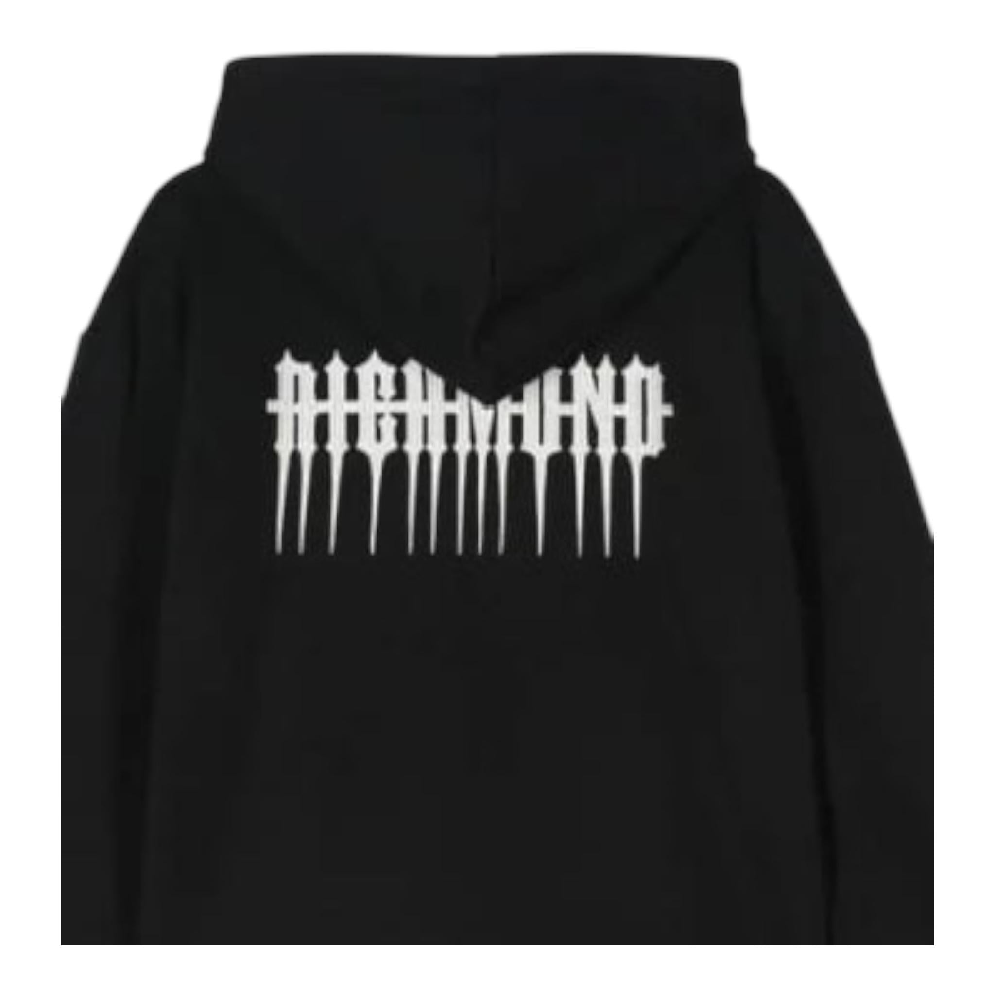 JOHN RICHMOND felpa con zip e cappuccio tinta unita con stampa Nero per Bambino RBA24020FEXX NERO JOHN RICHMOND