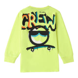 SARABANDA shirt girocollo tinta unita con stampa Verde fluo per Neonato A015 VERDE FLUO SARABANDA