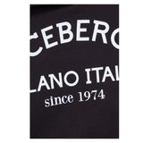 ICEBERG felpa chiusa con cappuccio tinta unita con stampa logo Nero per Bambina MFICE5336JX NERO ICEBERG