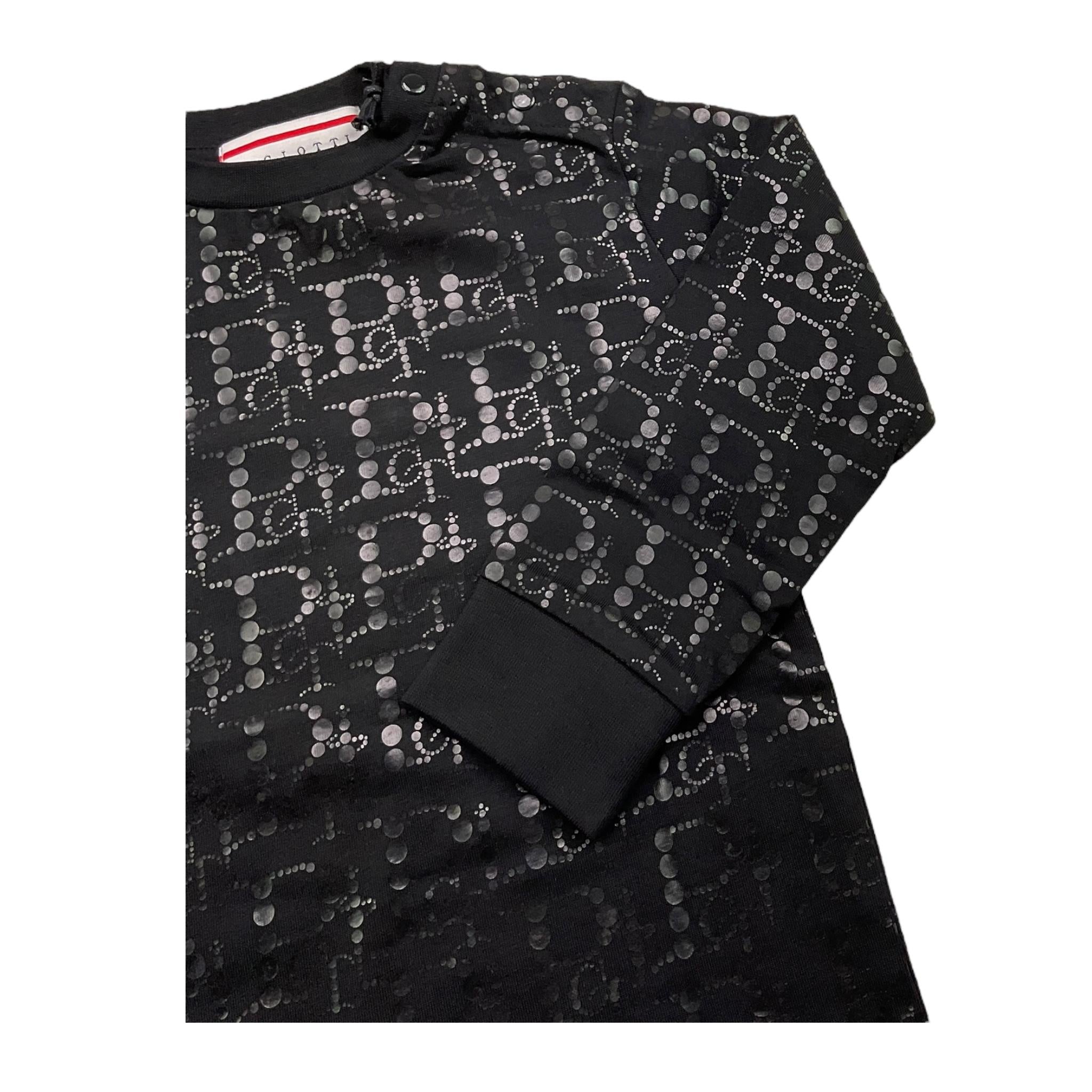 CESARE PACIOTTI shirt girocollo tinta unita con stampa Nero per Bambino TSP5351BJX NERO CESARE PACIOTTI