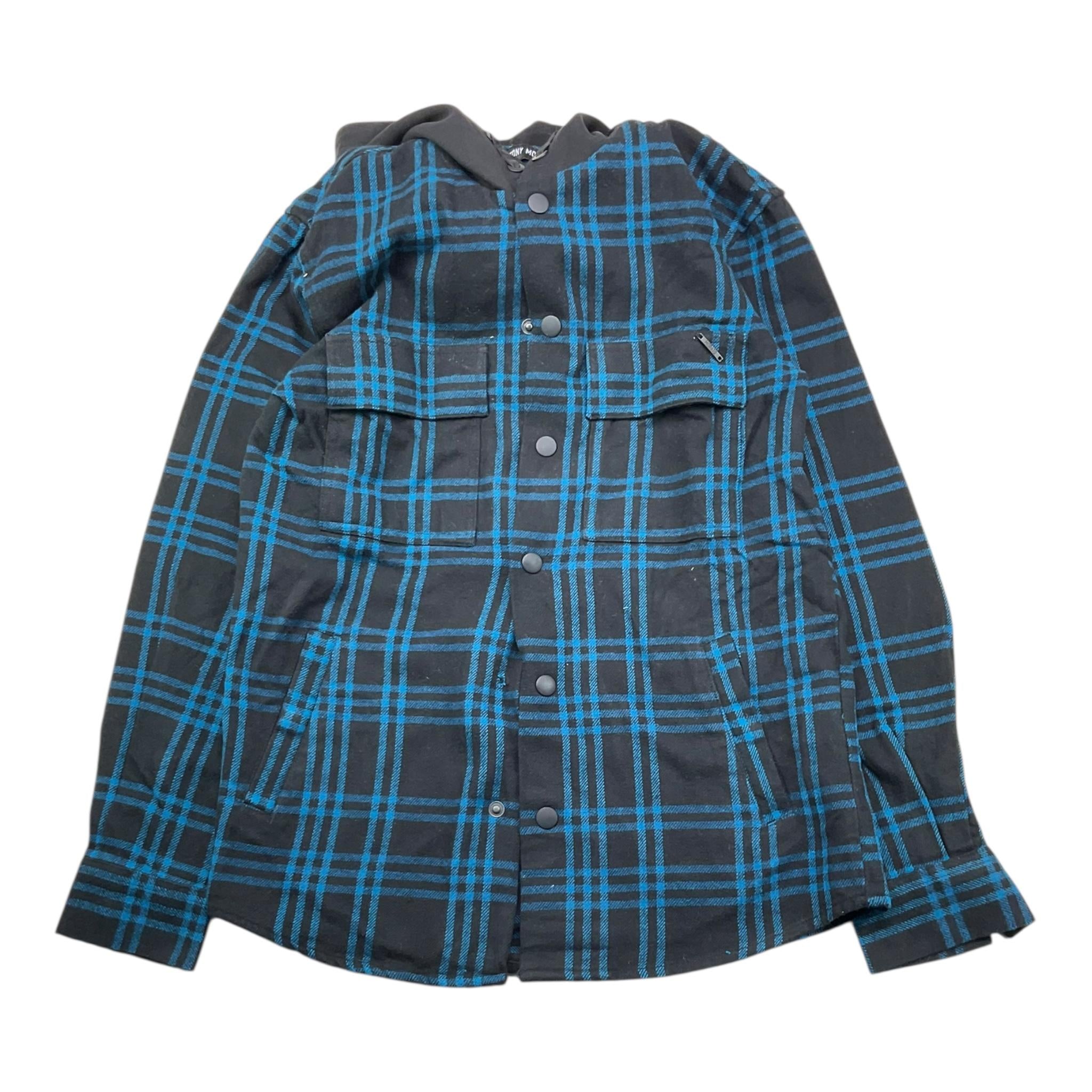 ANTONY MORATO camicia tinta unita con cappuccio e fantasia a righe Nero per Bambino MKSL00259 NERO ANTONY MORATO