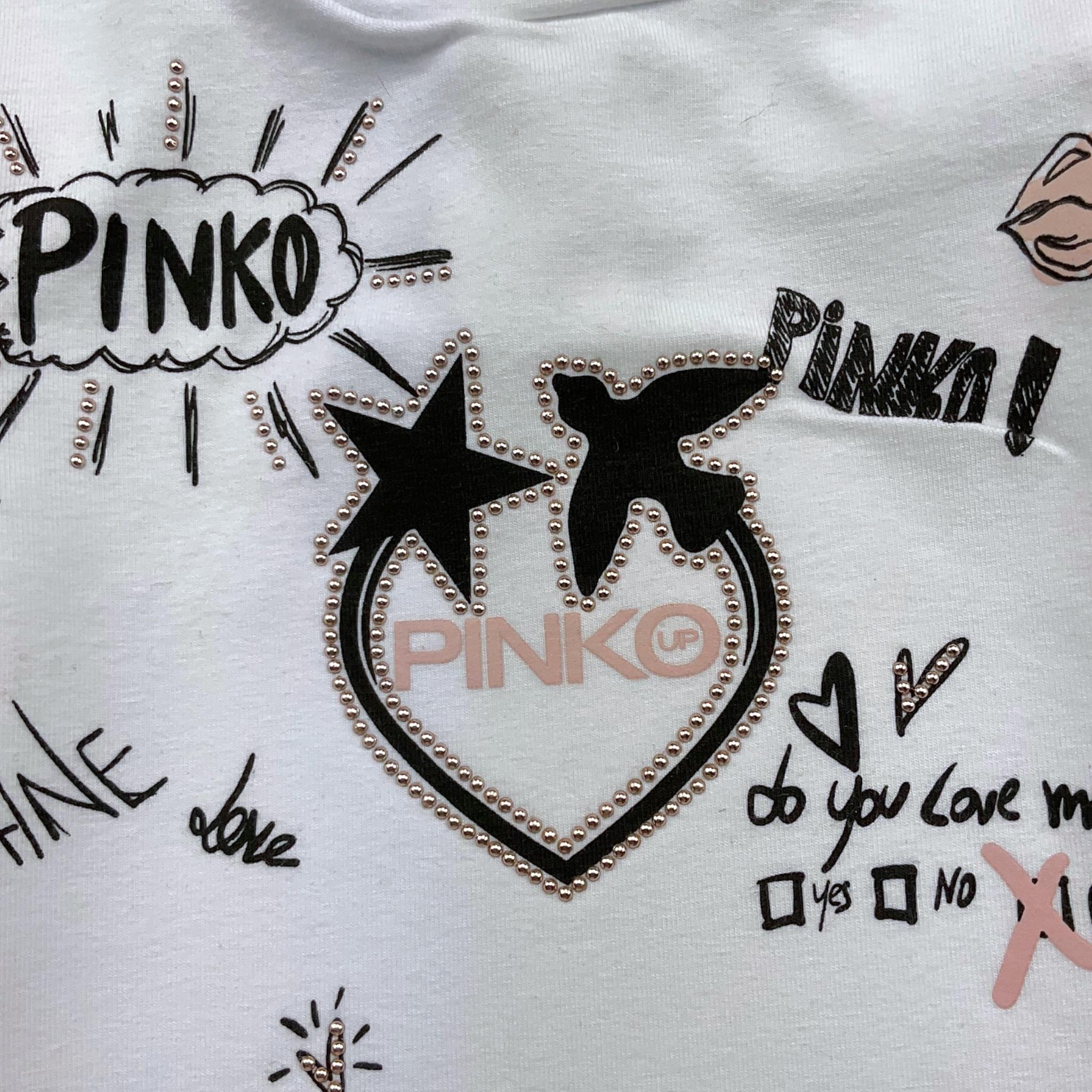PINKO maglia mezzo collo tinta unita con stampa Bianco per Neonata F4PIBGTN188N BIANCO PINKO