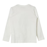 MONNALISA shirt girocollo tinta unita con stampa brillantinata Bianco per Bambina 19D611J BIANCO MONNALISA