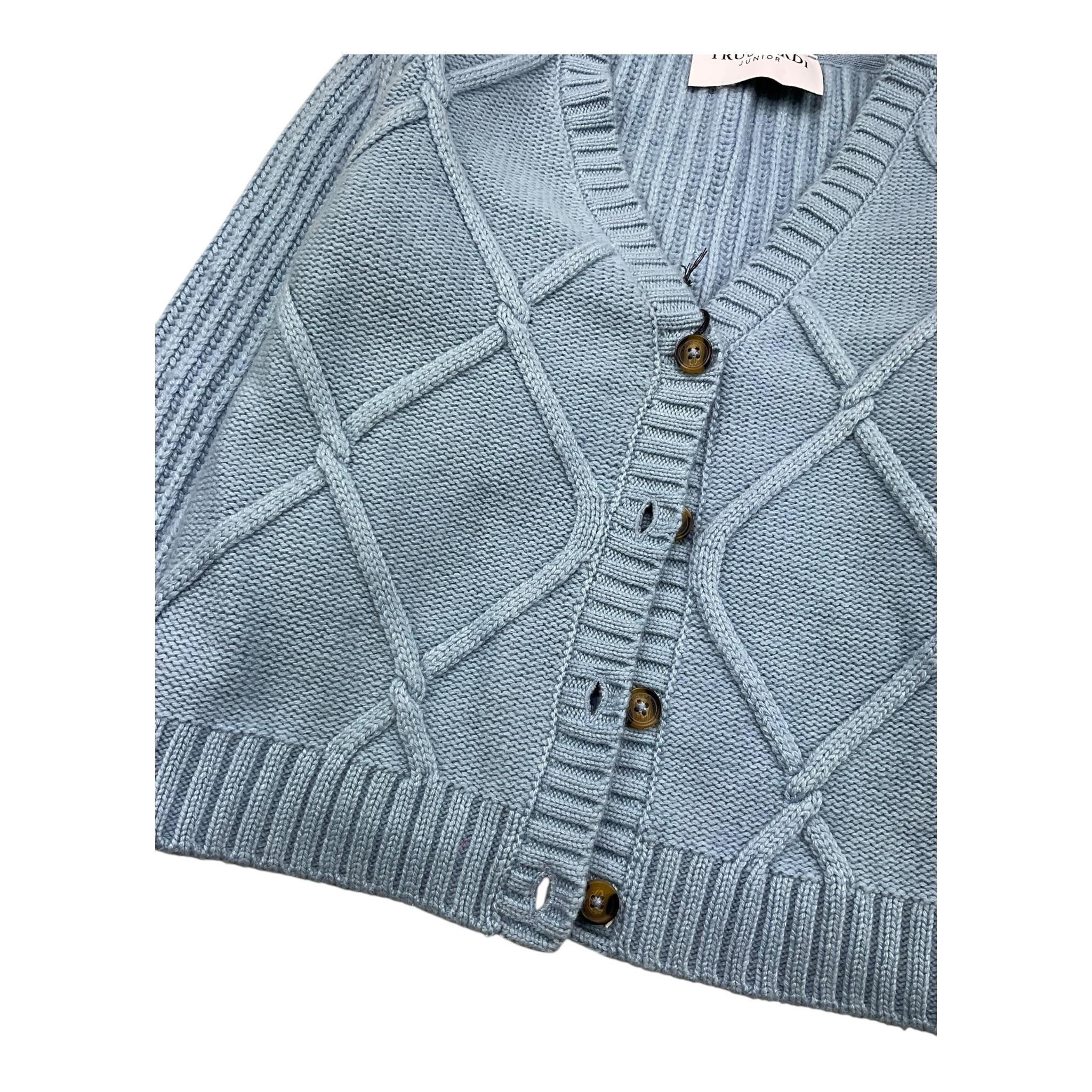TRUSSARDI cardigan tinta unita Azzurro per Bambino TGA25019CD AZZURRO TRUSSARDI