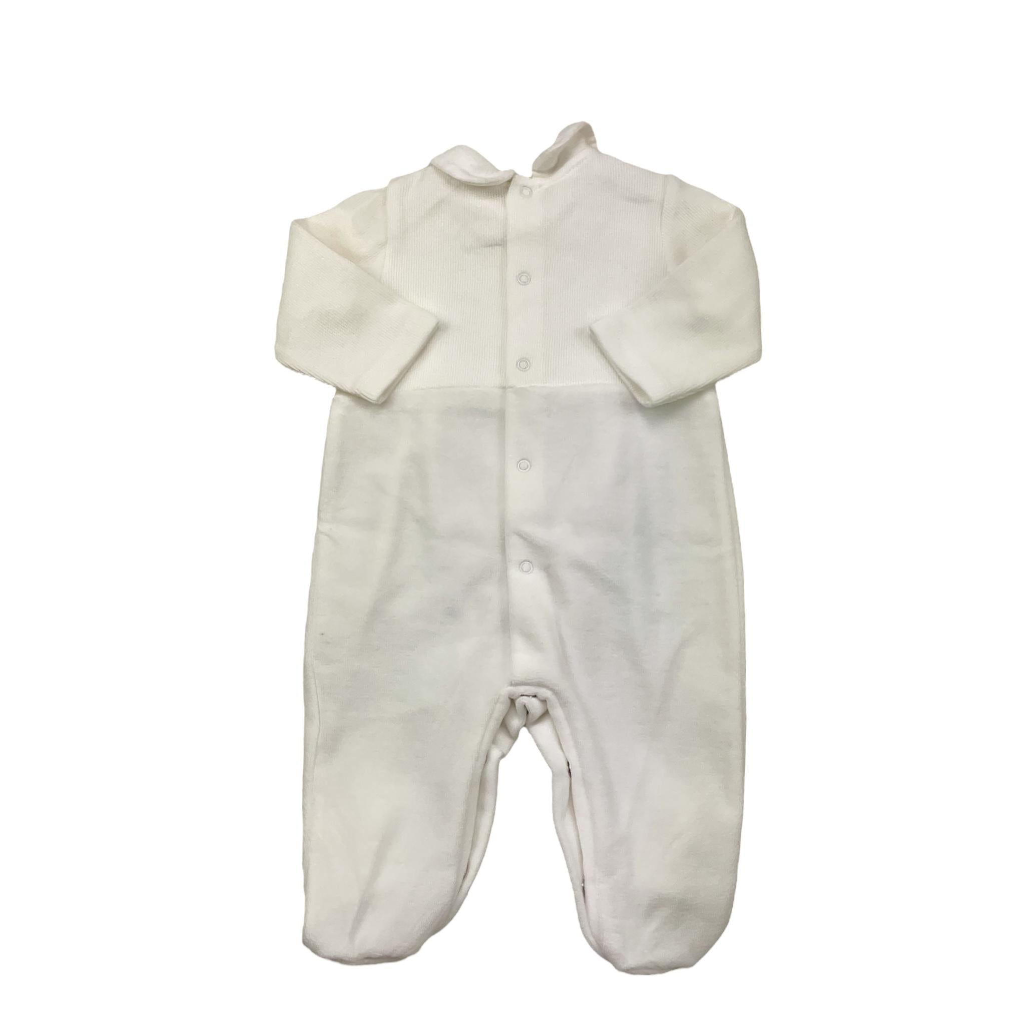 LE BEBE' tutina tinta unita con stampa Bianco per Neonata LBG5944 BIANCO LE BEBE'