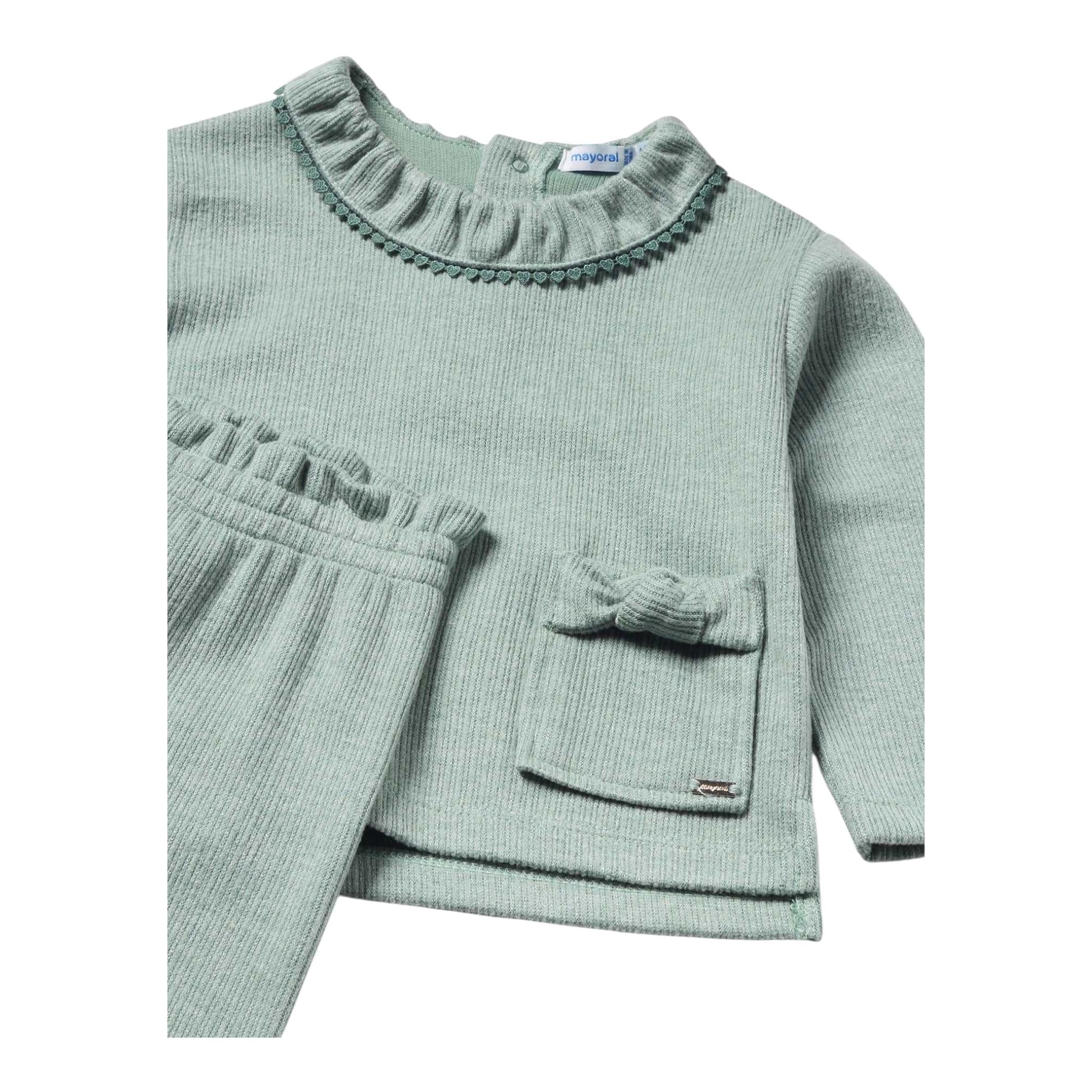 MAYORAL completo 2 pezzi maglia-pantalone Verde acqua per Neonata 2550 VERDE ACQUA MAYORAL