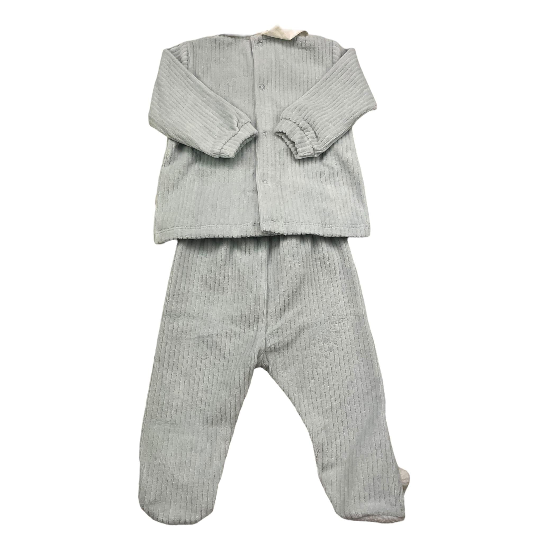 LALALU' completo 2pz maglia-ghettina tinta unita con stampa Azzurro per Neonata CPL1NX AZZURRO LALALU'
