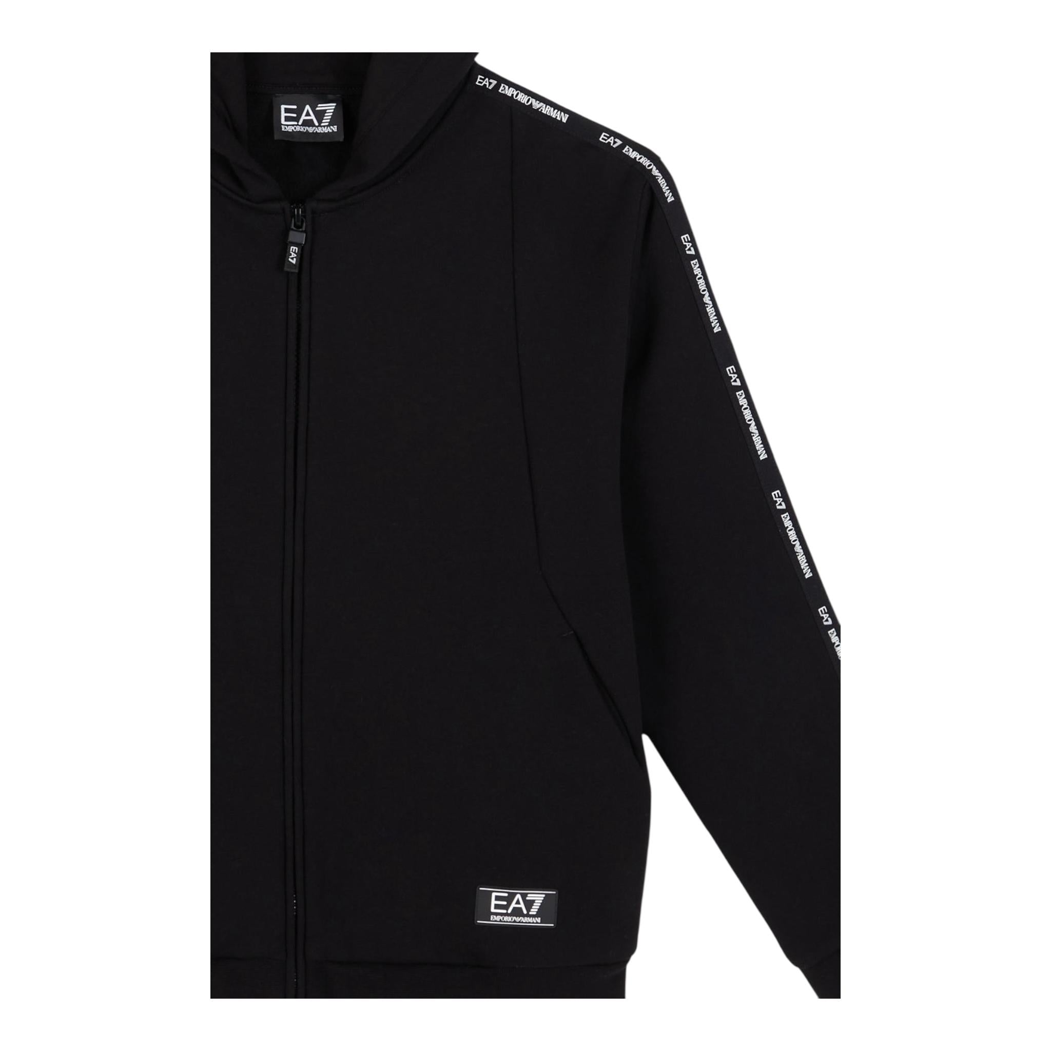 EMPORIO ARMANI felpa con zip e cappuccio tinta unita Nero per Bambino 6DBM65 NERO EMPORIO ARMANI