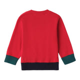 MINI BANDA maglia girocollo tinta unita con ricami Rosso per Neonato 3A671X ROSSO MINI BANDA