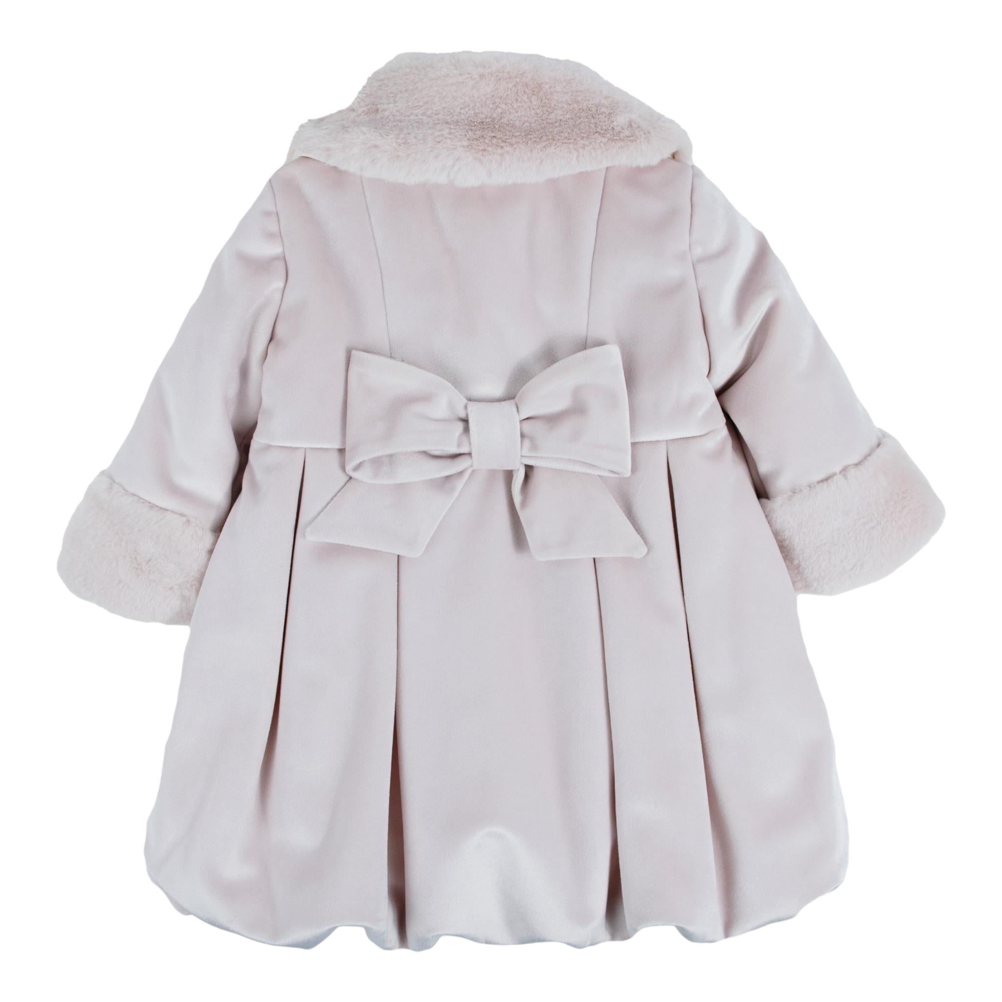 COLORI CHIARI cappotto tinta unita con pelliccia Rosa per Neonata FN117335 ROSA COLORI CHIARI
