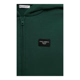 DOLCE & GABBANA felpa tinta unita con zip e cappuccio Verde per Bambino L4JWID VERDE DOLCE & GABBANA