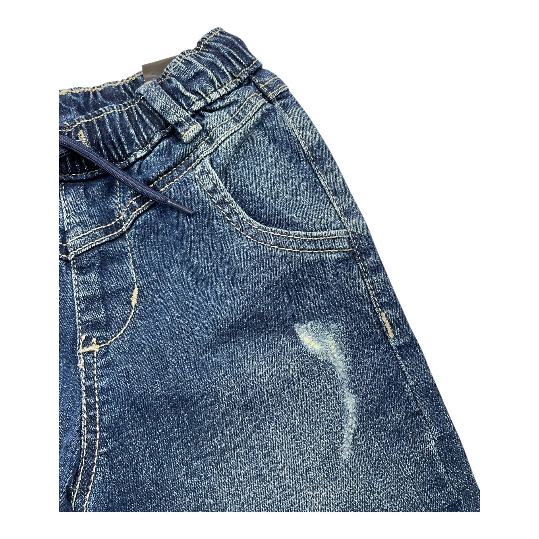 SARABANDA jeans tinta unita con girovita regolabile Blu per Neonato 7180 BLU SARABANDA